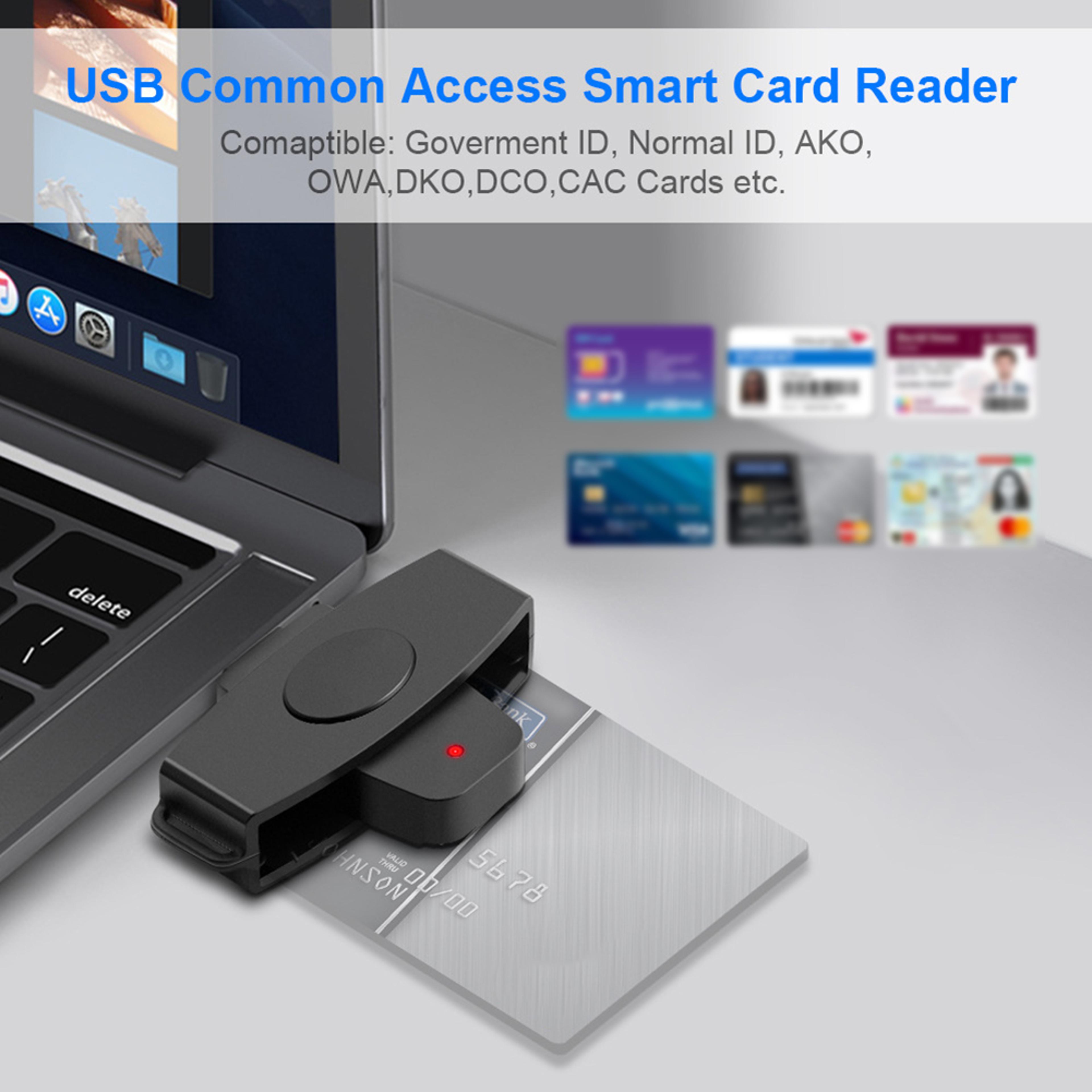 USB C Smart Card Reader For CAC ID SIM And IC Cards Multi System Compatible 4