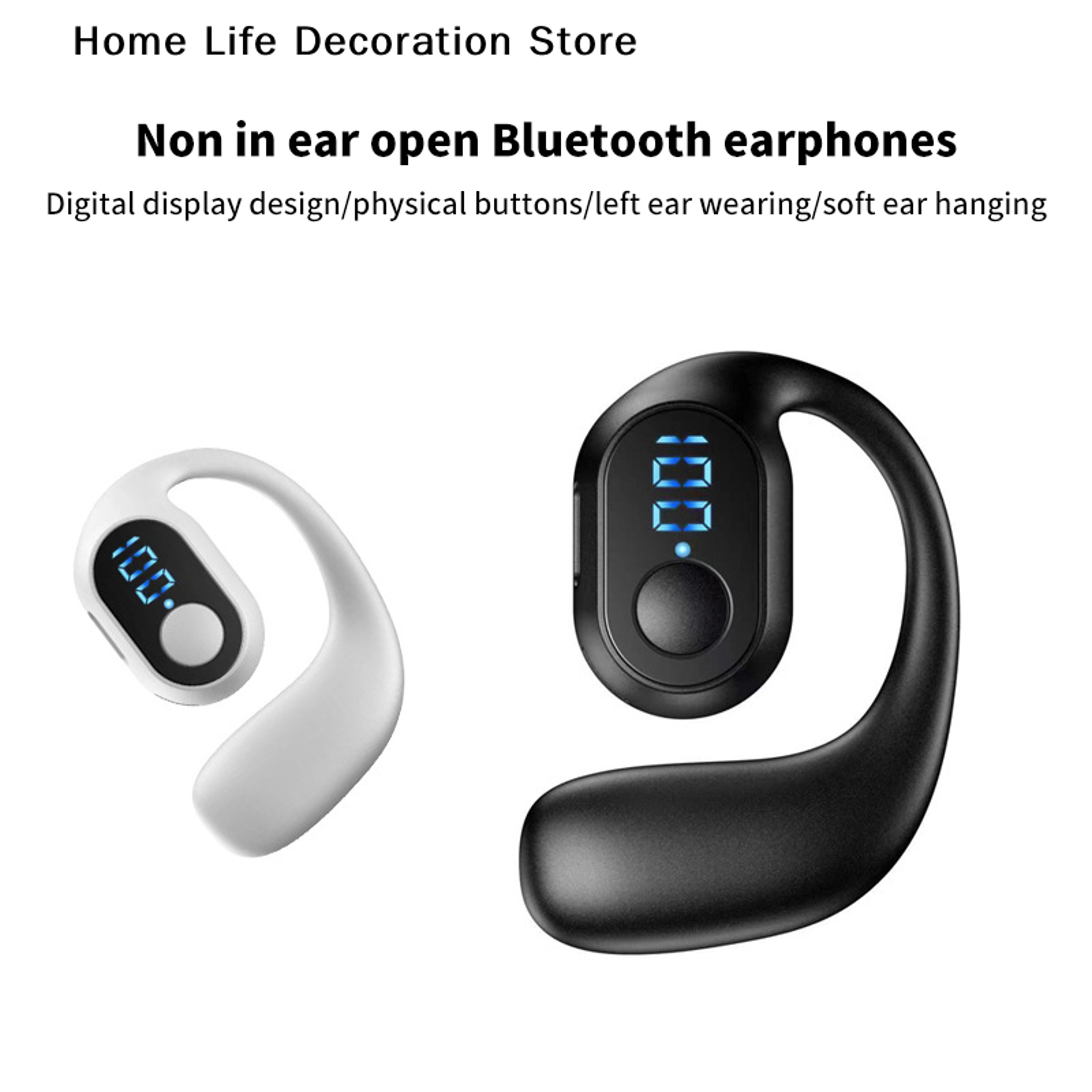 Wireless Bluetooth Headset With Digital Display And Noise Cancelling Microphone 2