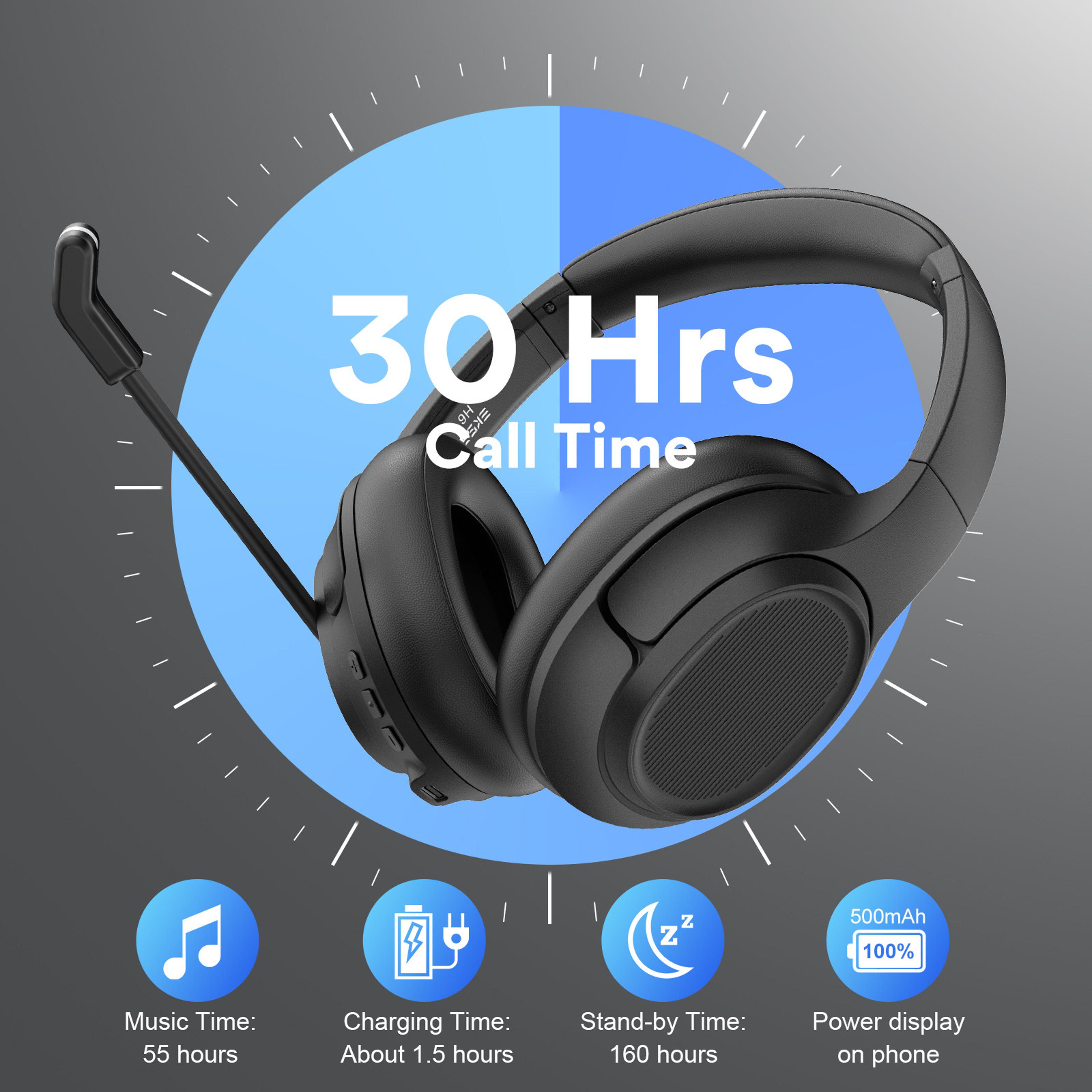 Wireless Office Headset With USB Dongle And ENC Noise Cancelling Microphone 4