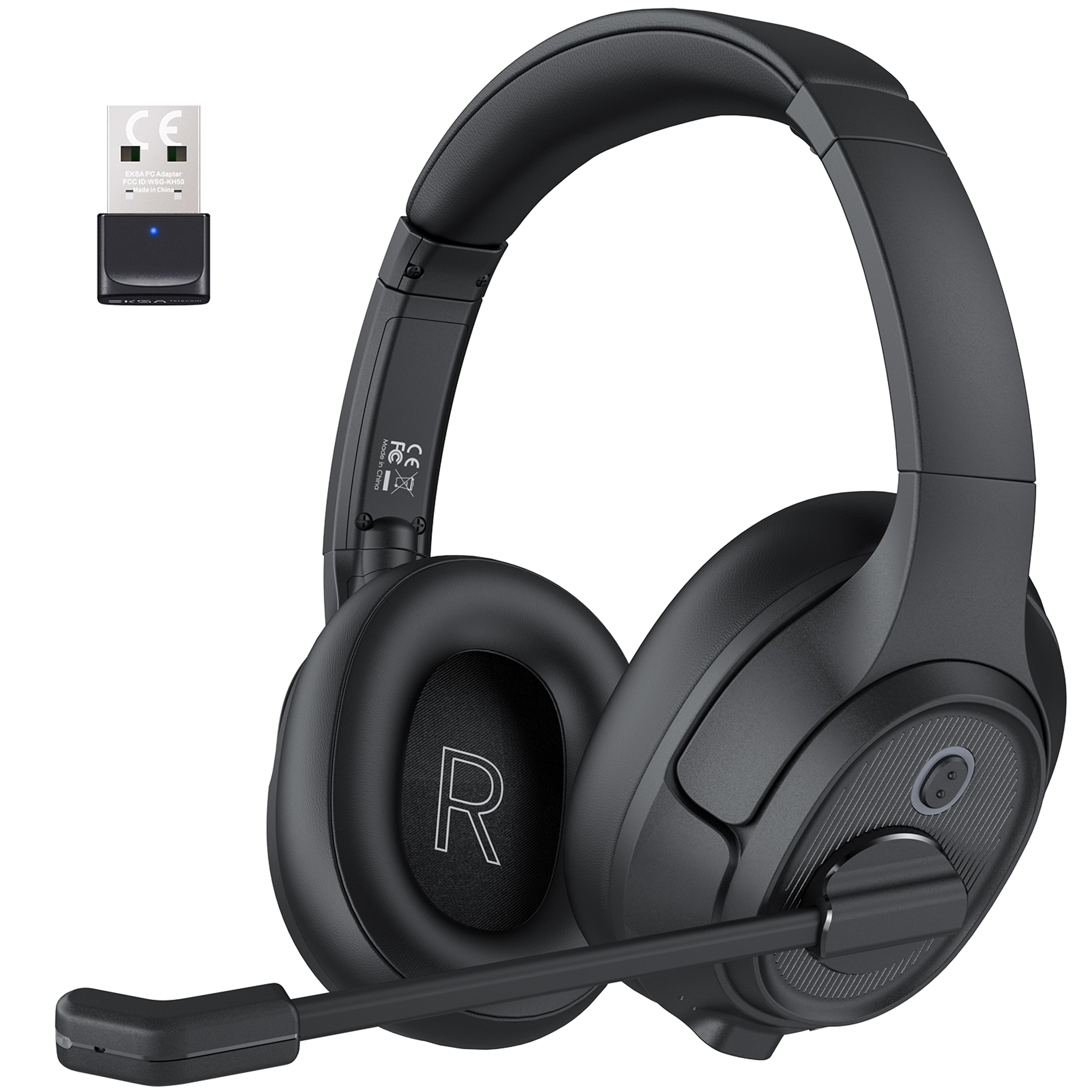 Wireless Office Headset With USB Dongle And ENC Noise Cancelling Microphone 0