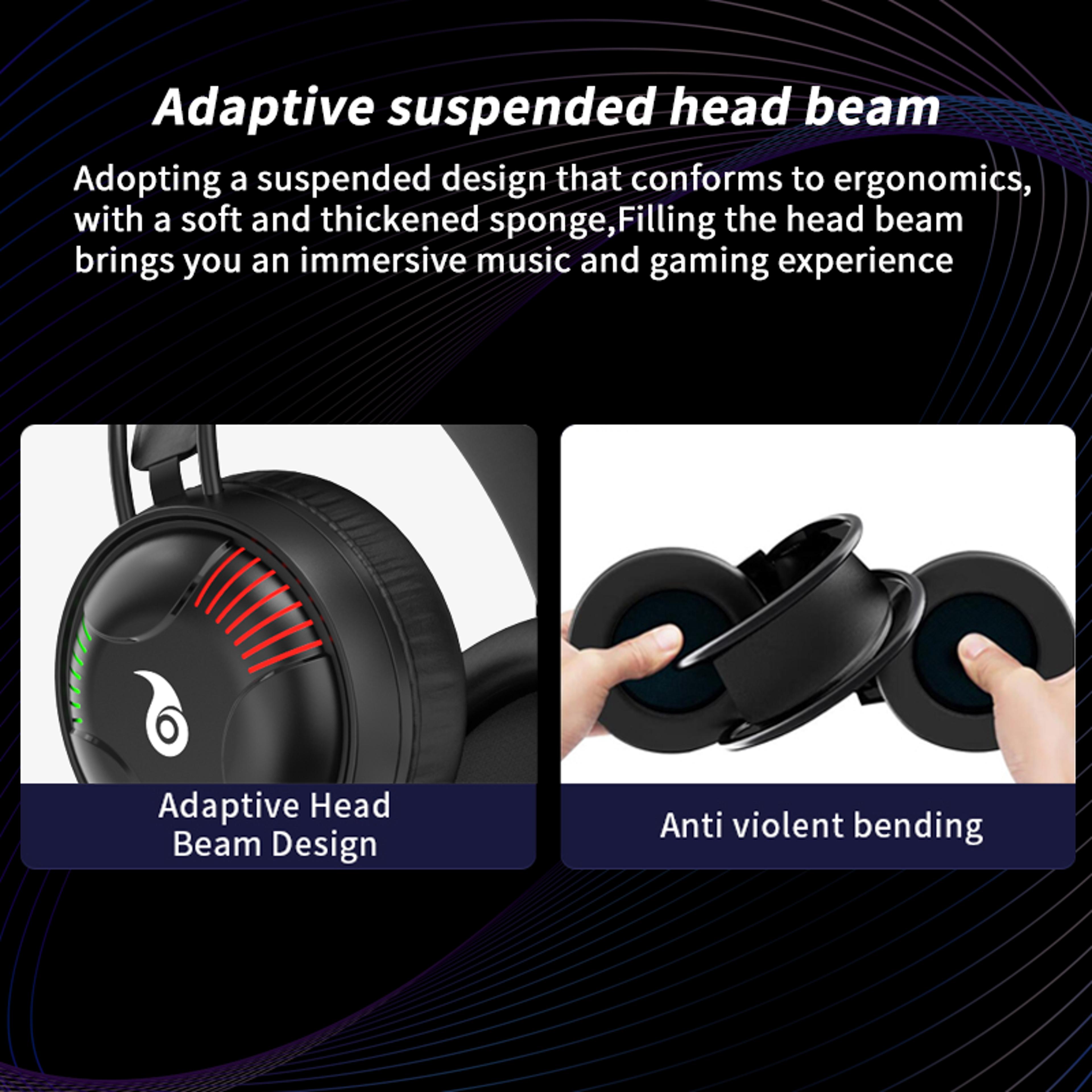 Professional Wired Gaming Headset With Microphone USB LED For PC And Laptop 2
