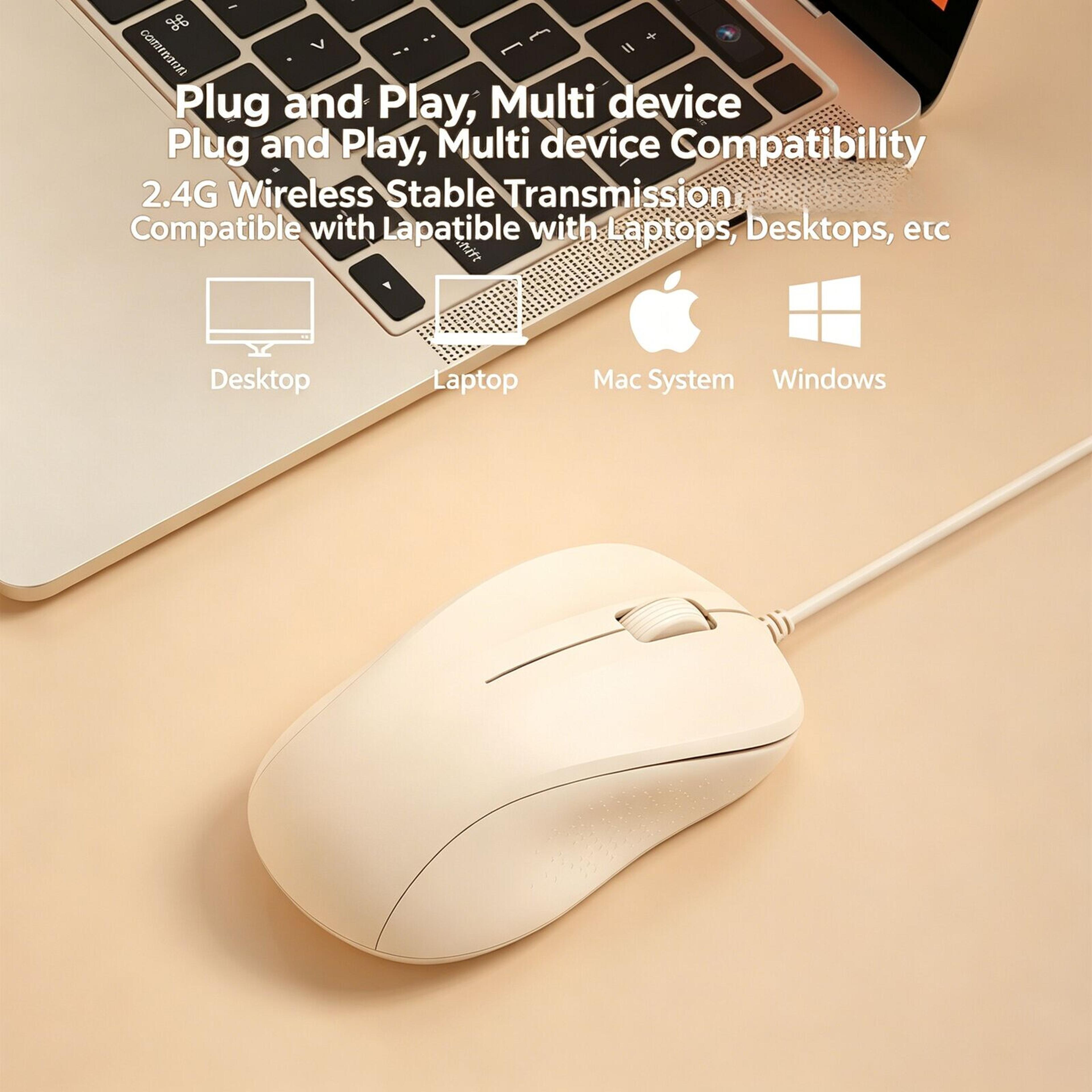 Silent Wired USB Mouse With Ergonomic Grip For PC  Laptop Office Work 2