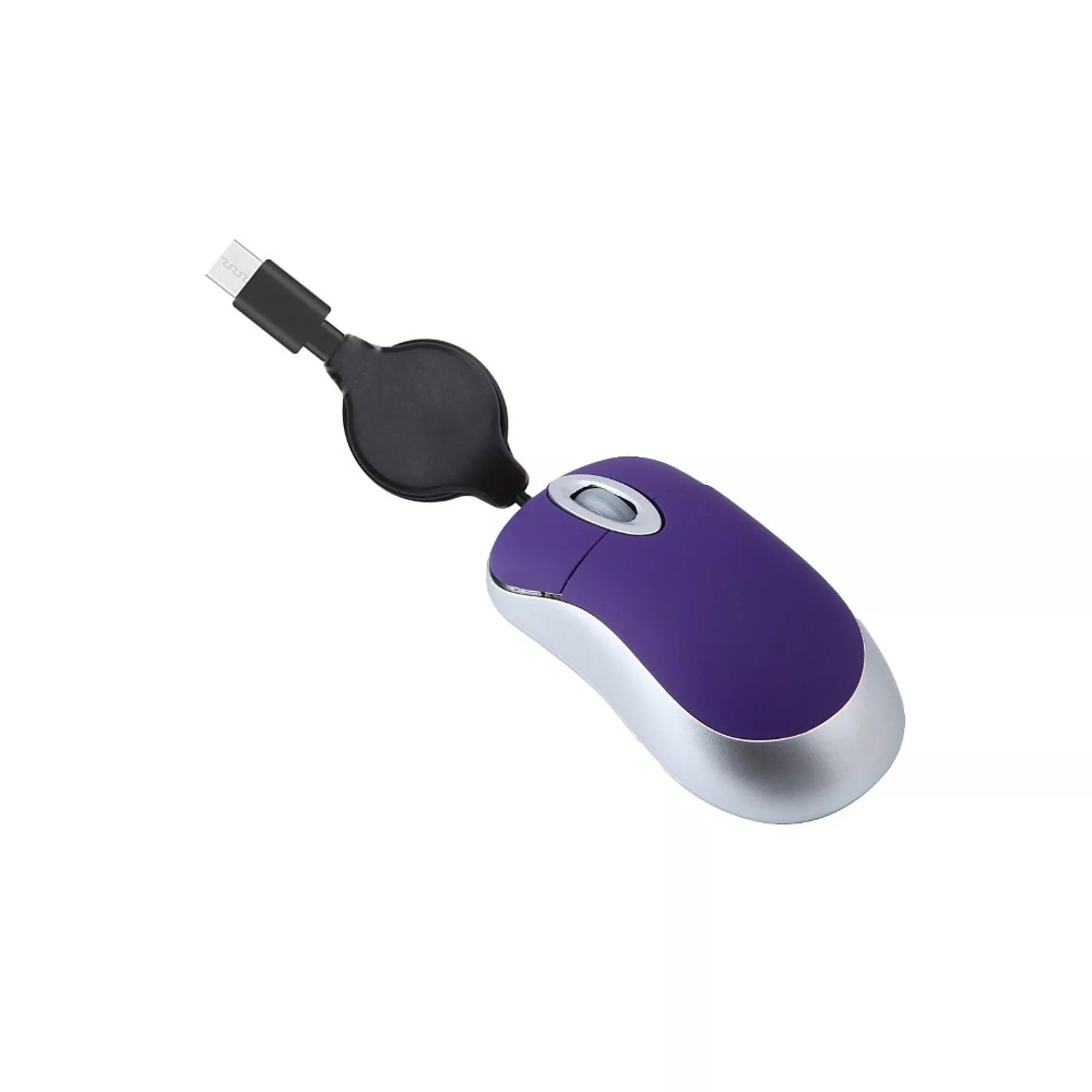 Portable USB C Wired Mouse With Retractable Cable High Sensitivity Mini Travel Mouse 9