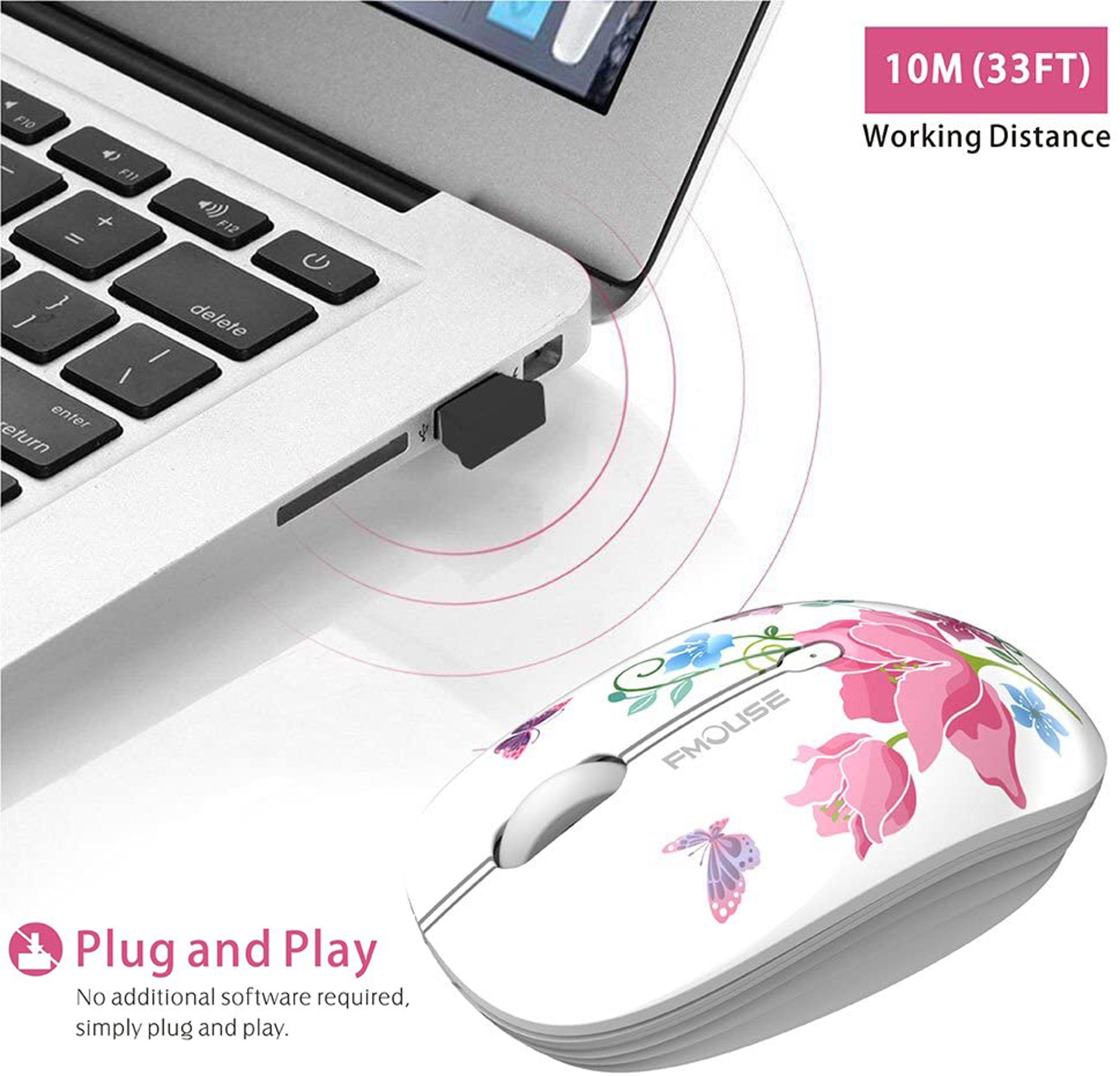 Cute Wireless Mouse Silent Cartoon Computer Mouse With USB Receiver For Laptop  MacBook 3