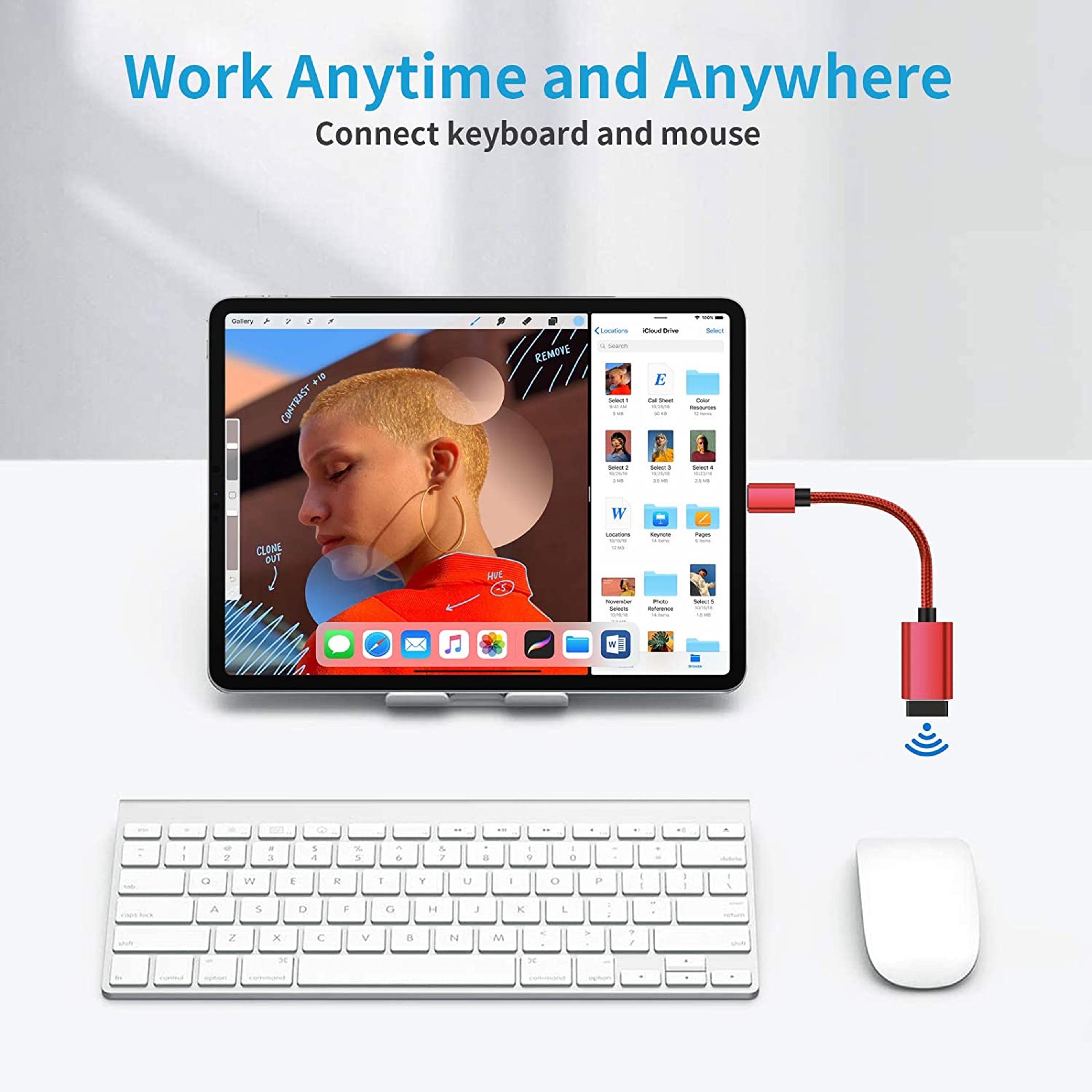 USB C OTG Adapter USB Extension Cable For Flash Drives Keyboard  Mouse 5