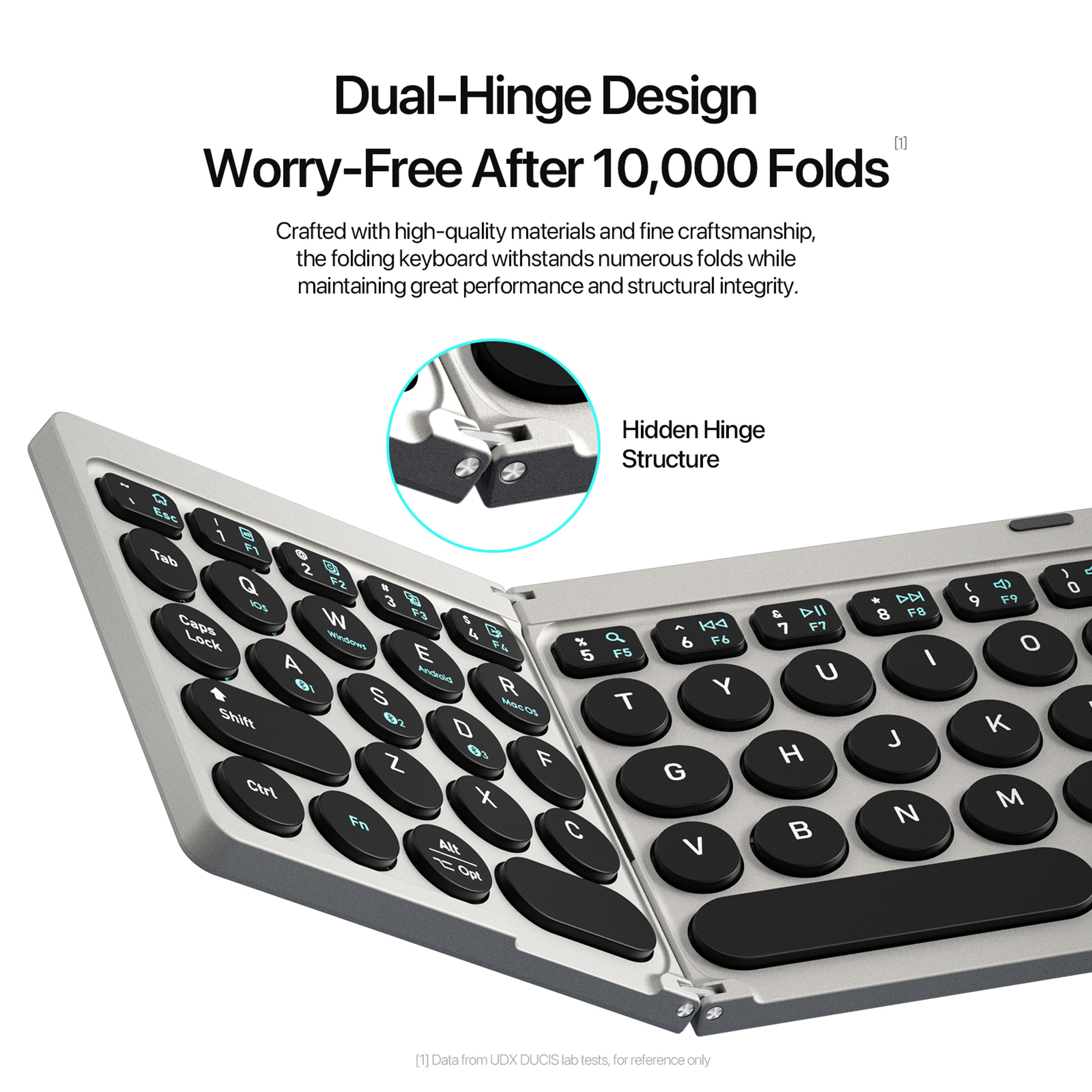 Foldable Bluetooth Keyboard With Touchpad  Phone Holder For Tablets Phones PC  Mac 2