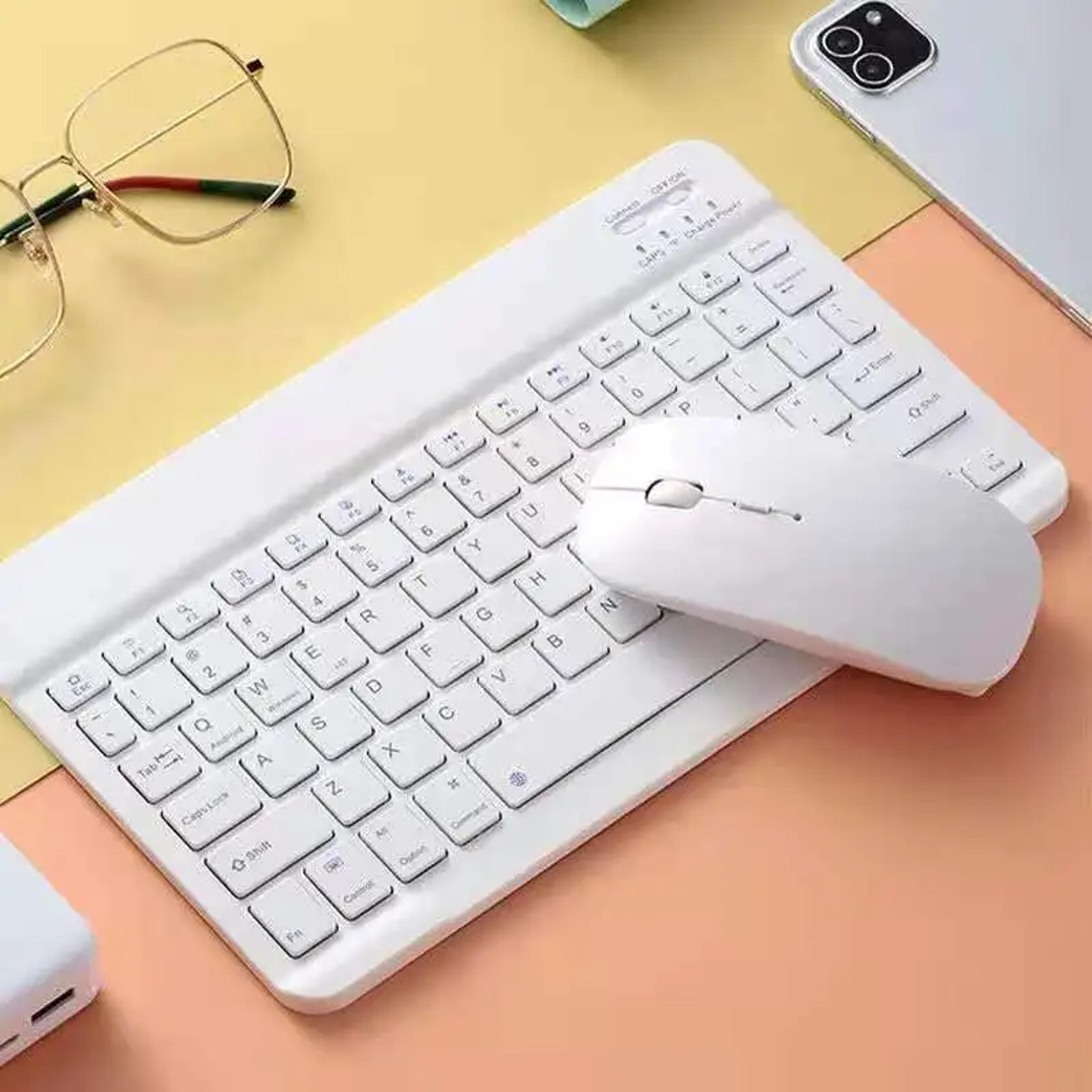 Bluetooth Keyboard And Mouse Set For IPad Android Windows  Tablets With English Hebrew Layout 0