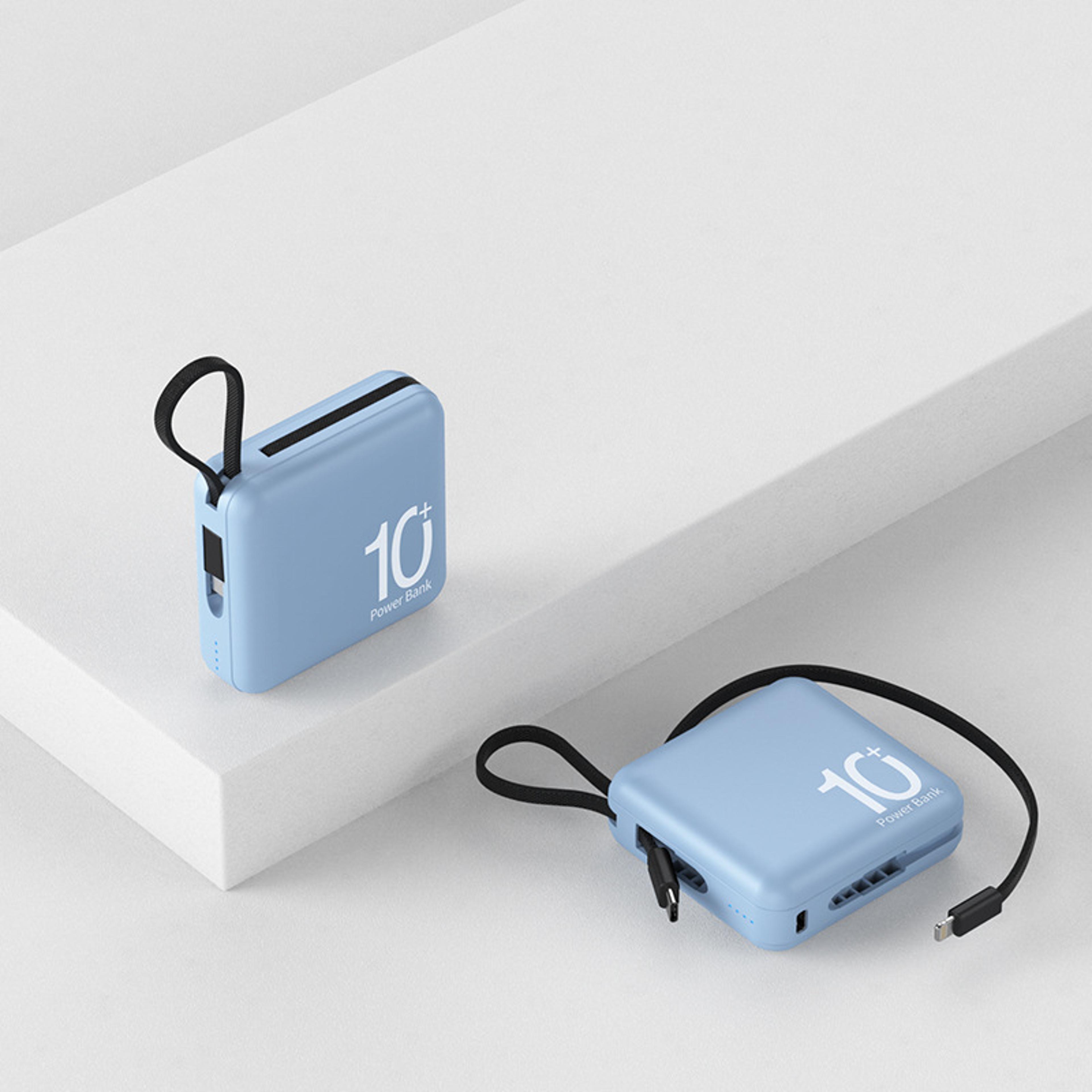 Power Bank With Built In USB C Cable Fast Portable Charger 4