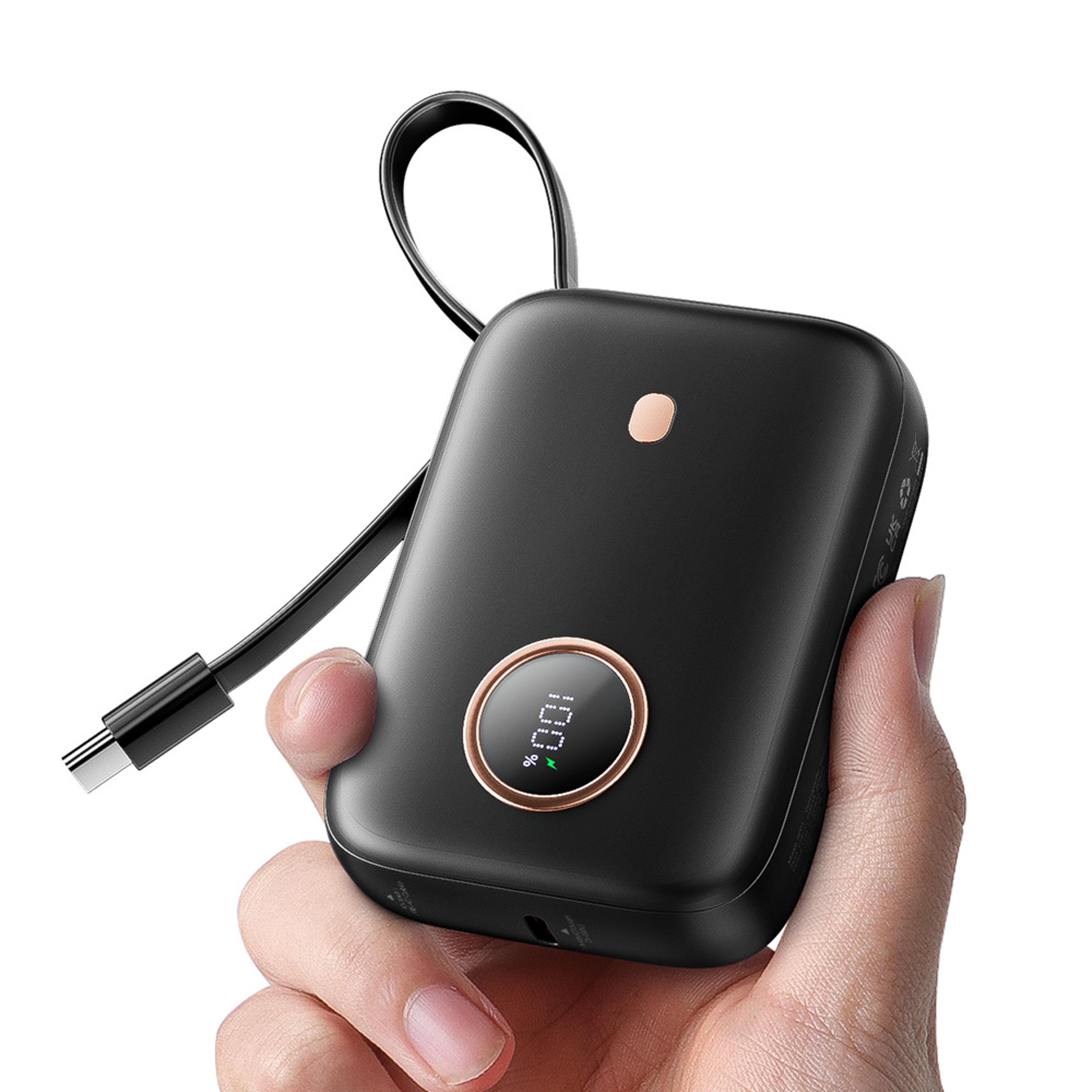 Mini Power Bank With Built In Cable Fast Portable Charger 0