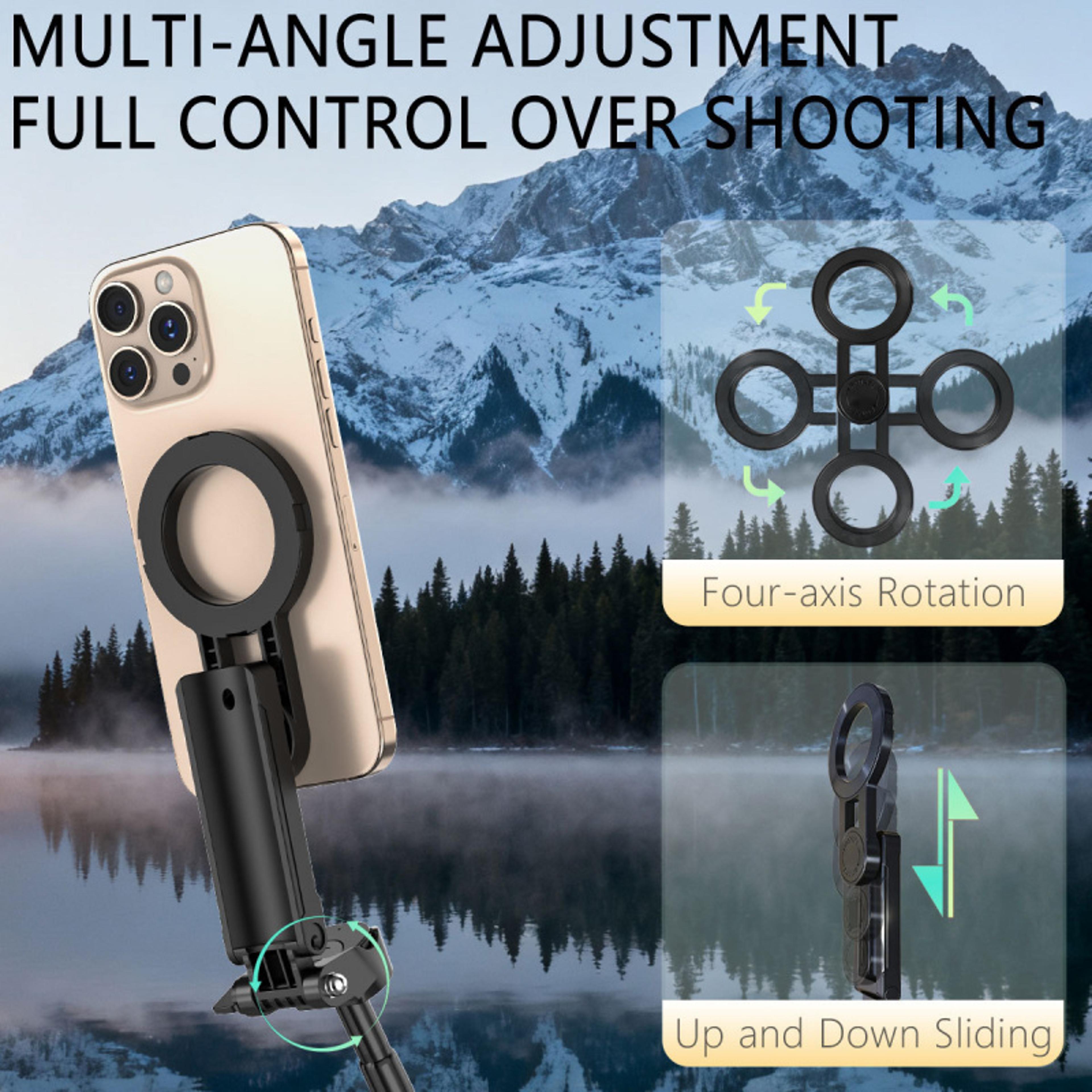 Magnetic Bluetooth Selfie Stick Extendable Phone Monopod With Rotating Holder For All Smartphones 7