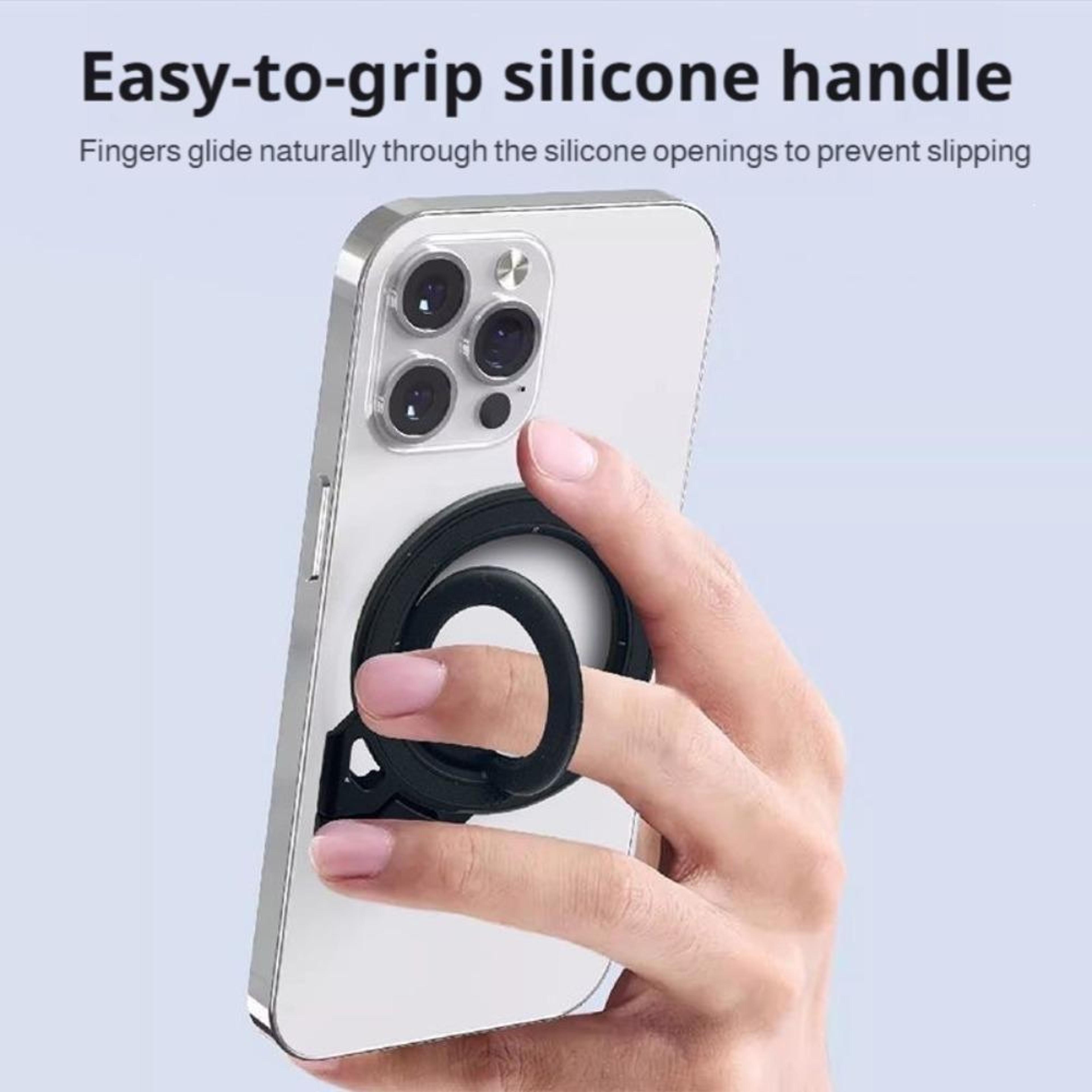 Magnetic Phone Ring Holder With Foldable Stand  Rotating Grip For MagSafe Compatible Phones 2