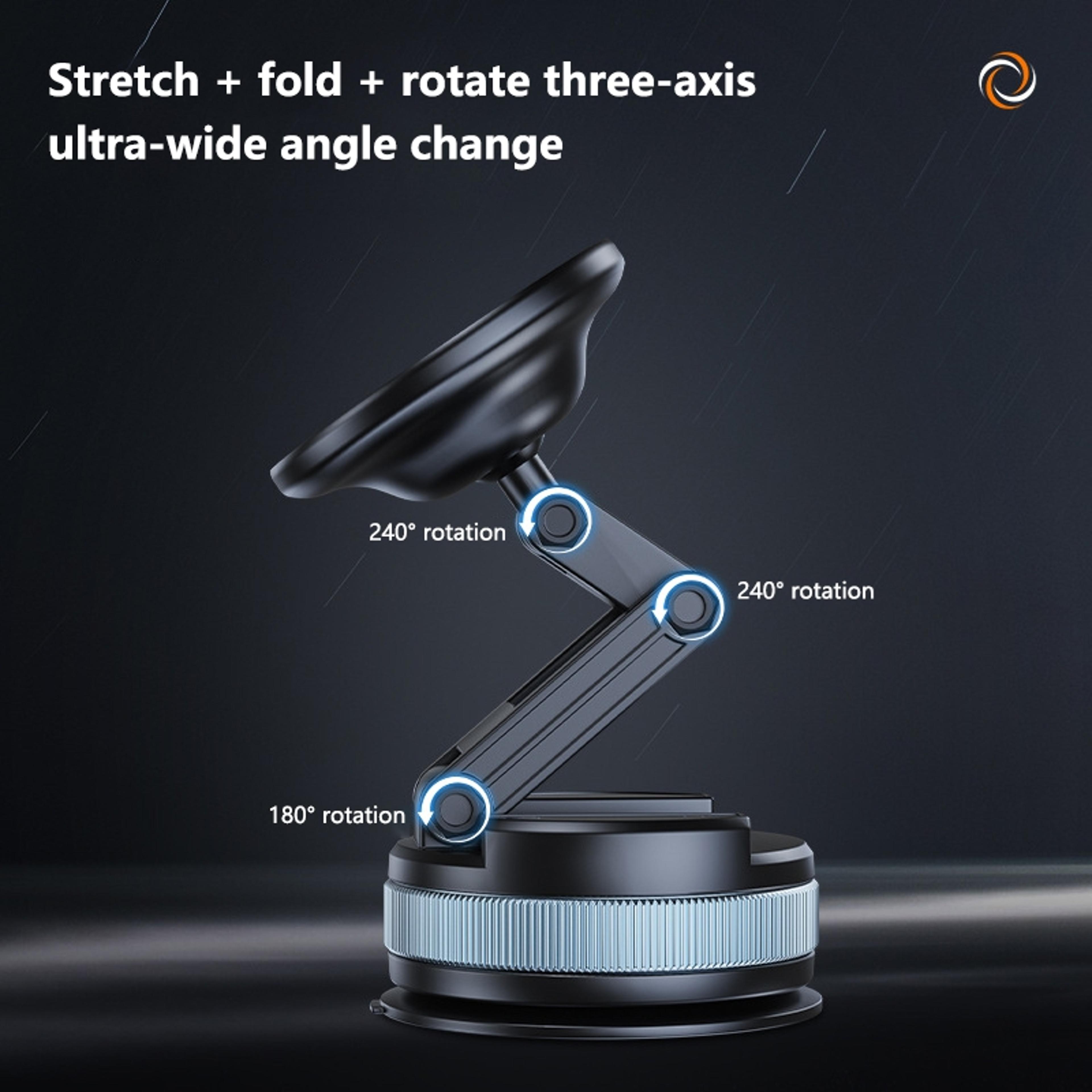 Magnetic Car Phone Holder With Suction Cup Rotating Foldable Extendable Car Phone Mount 4