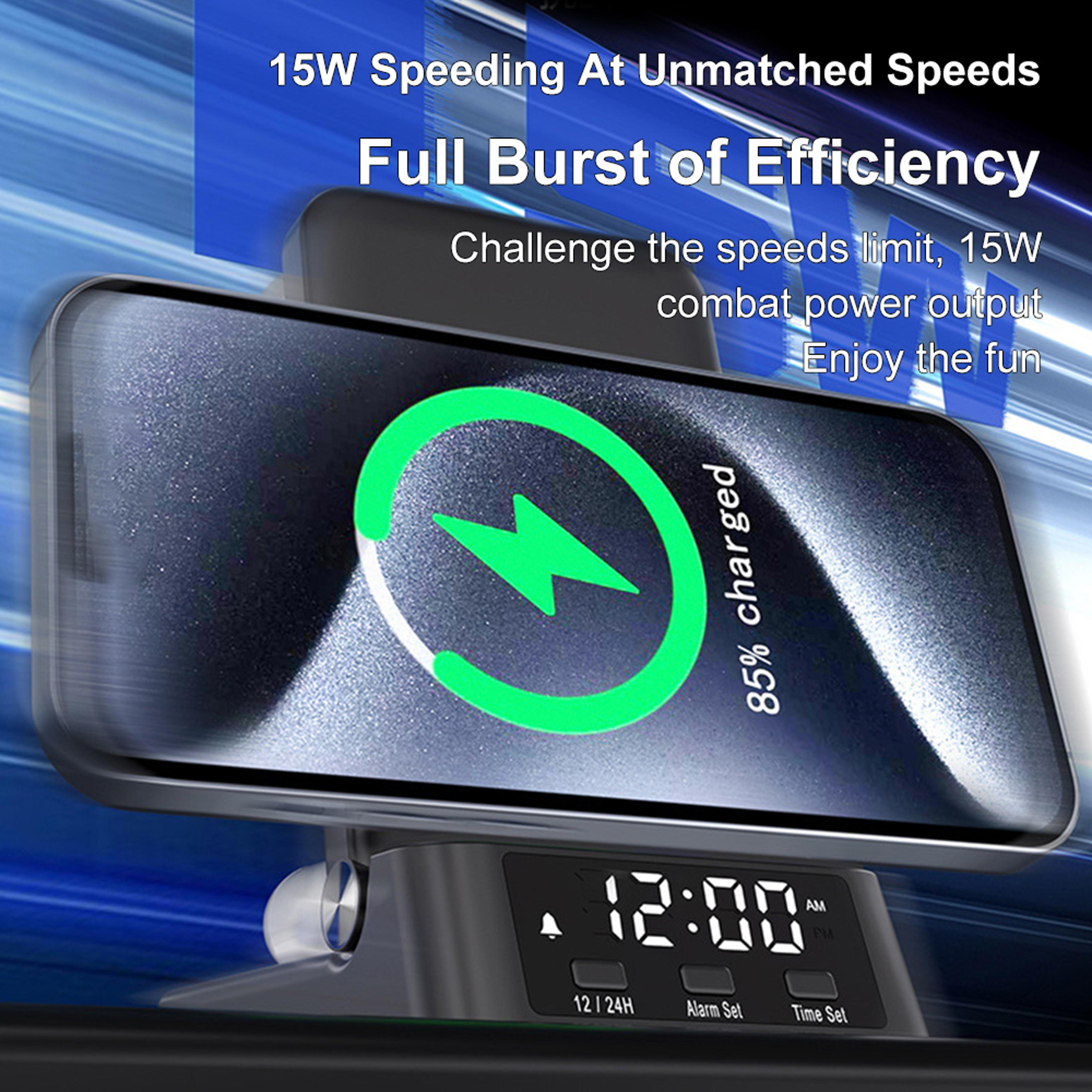 Wireless Charger With Clock Magnetic Charging Station For IPhone Samsung  Foldable Phones 5