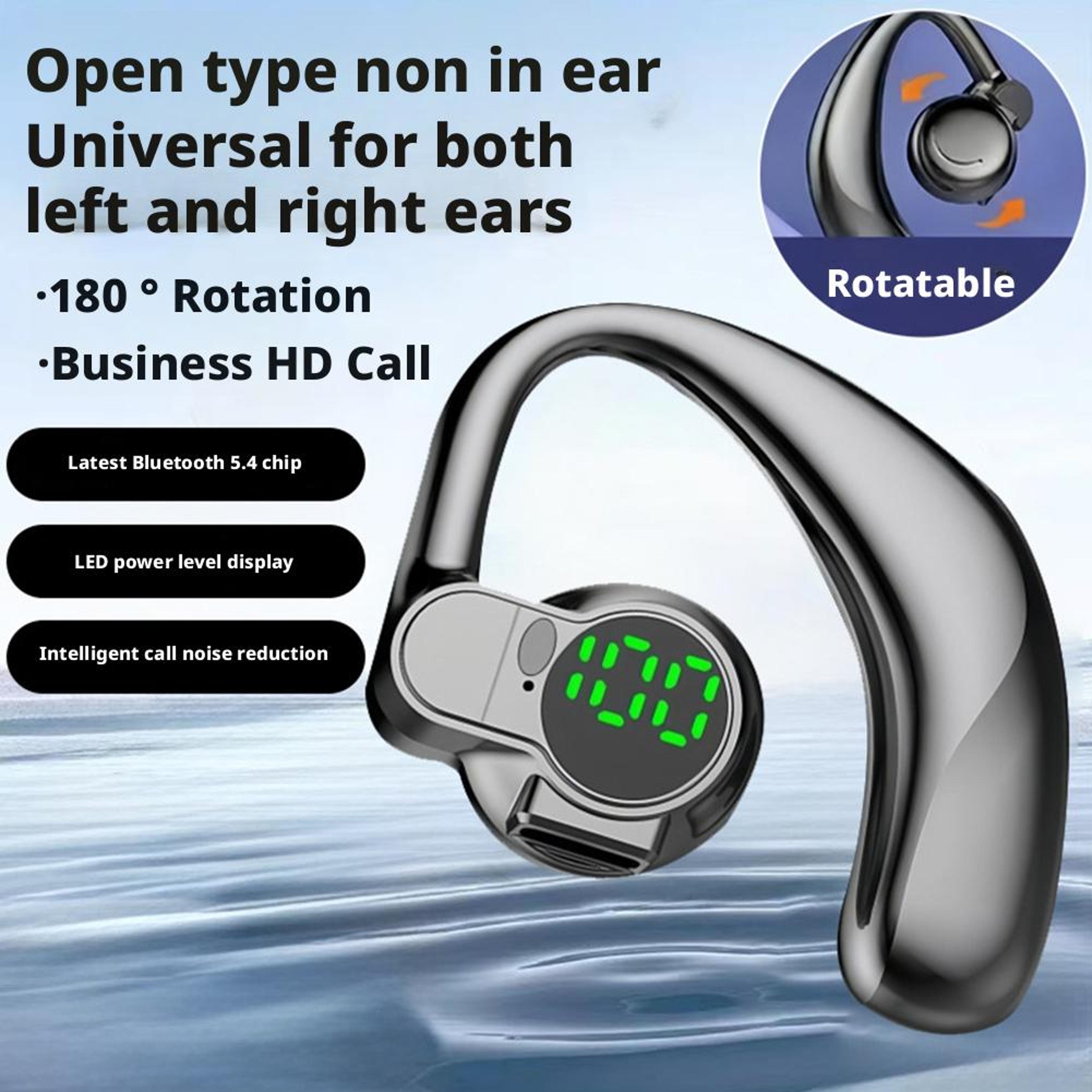 Rotatable Bluetooth Single Ear Bluetooth Headset With Microphone  Ear Hook 2