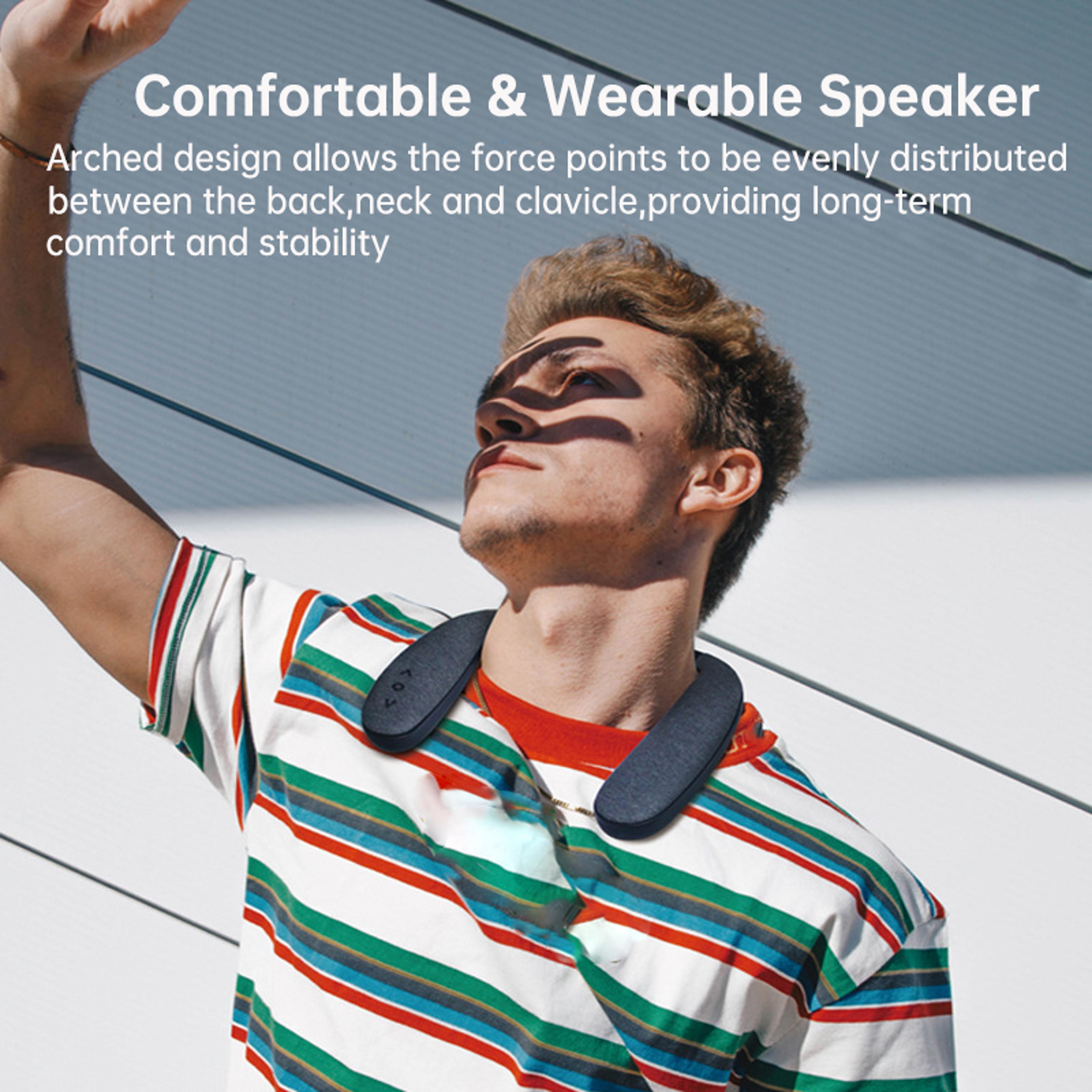 Wearable Bluetooth Neck Speaker With Stereo Sound  Microphone Wireless Playback 2