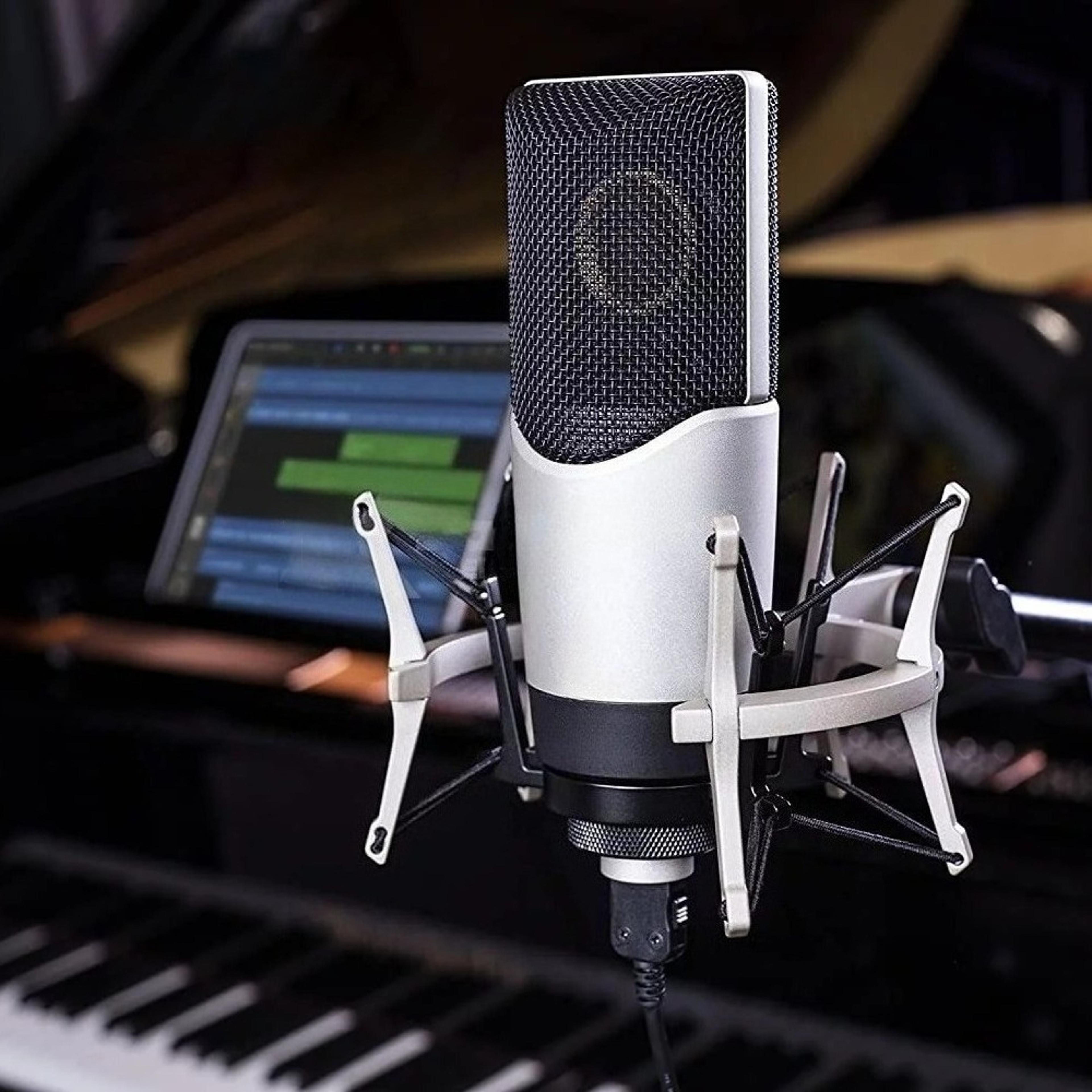 Professional XLR Condenser Microphone With Shock Mount For Streaming Recording  Podcasting 0