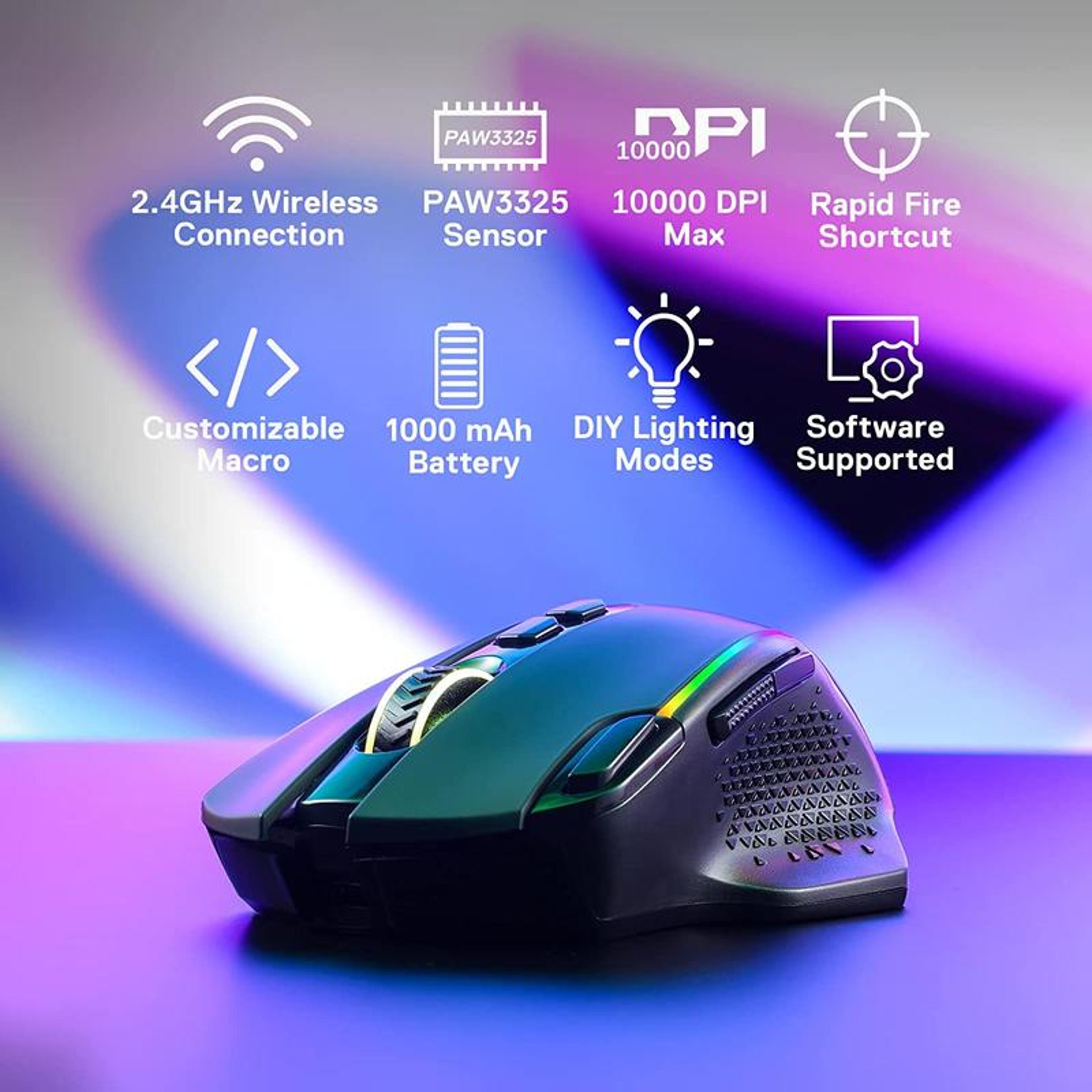 Wireless Gaming Mouse DPI With 8 Programmable Macro Buttons And Rapid Fire Key 4
