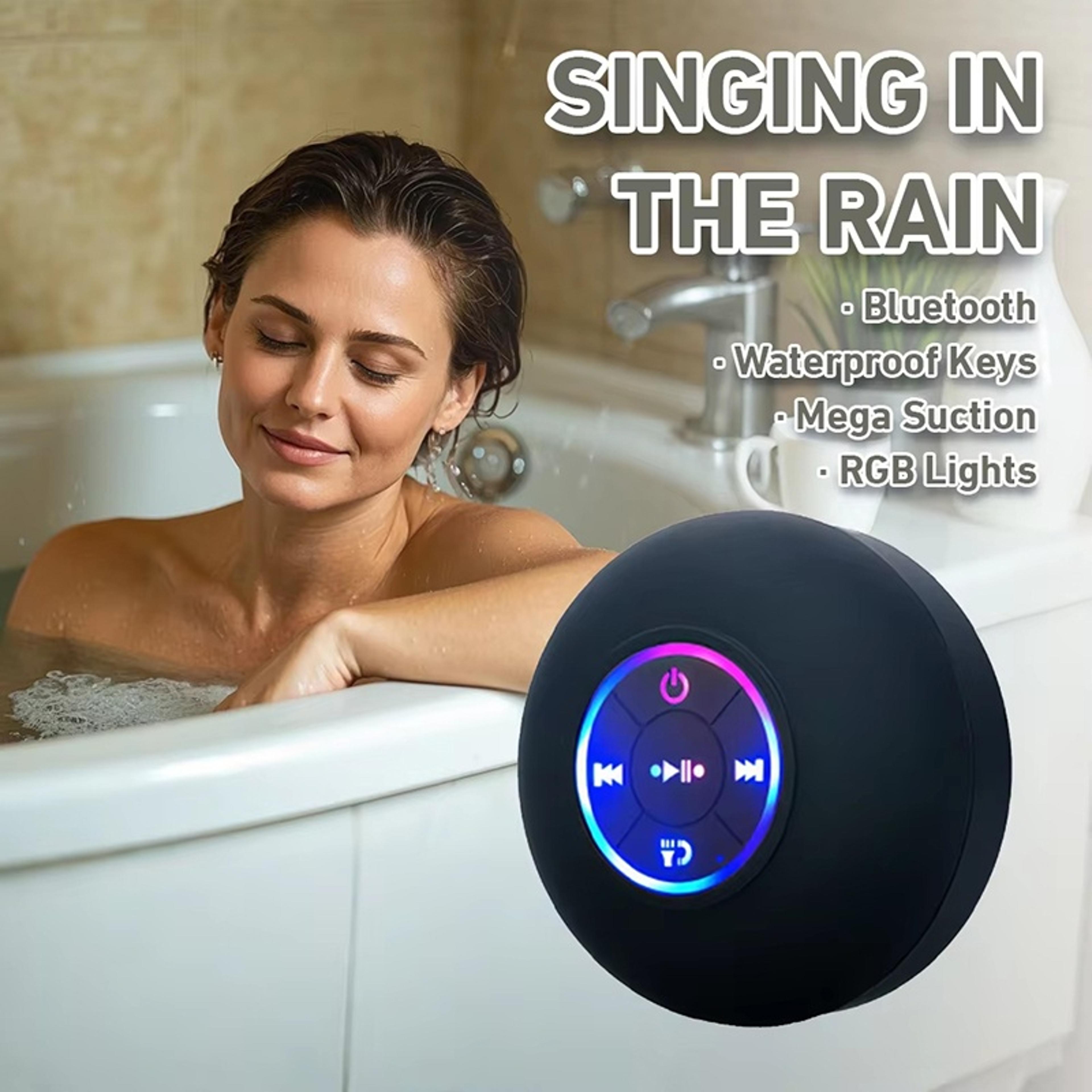 Portable Bluetooth Speaker With Suction Cup LED Light IPX4 Waterproof Wireless Stereo Speaker 1
