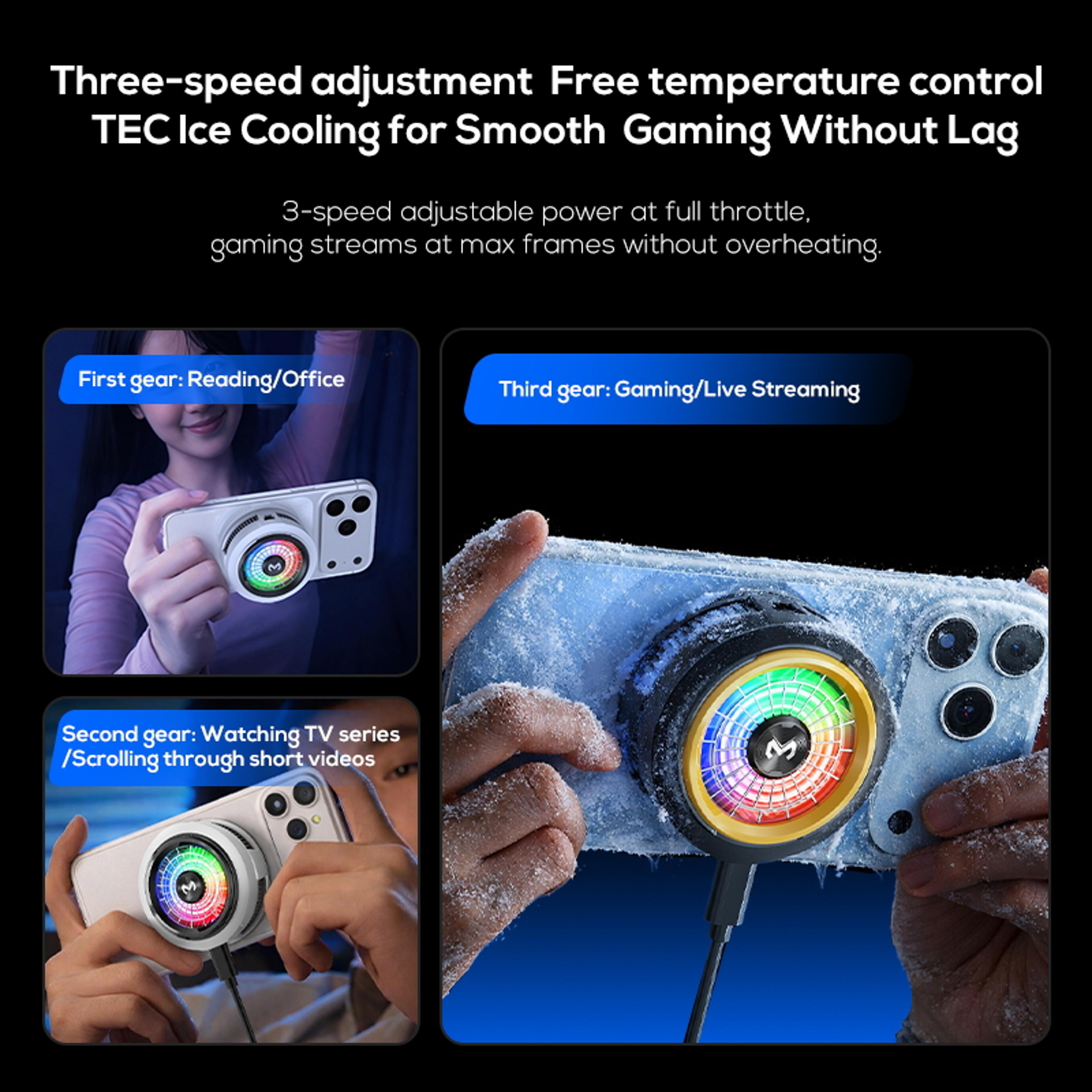 Magnetic Phone Cooler With Semiconductor Cooling Fan For Mobile Gaming 4