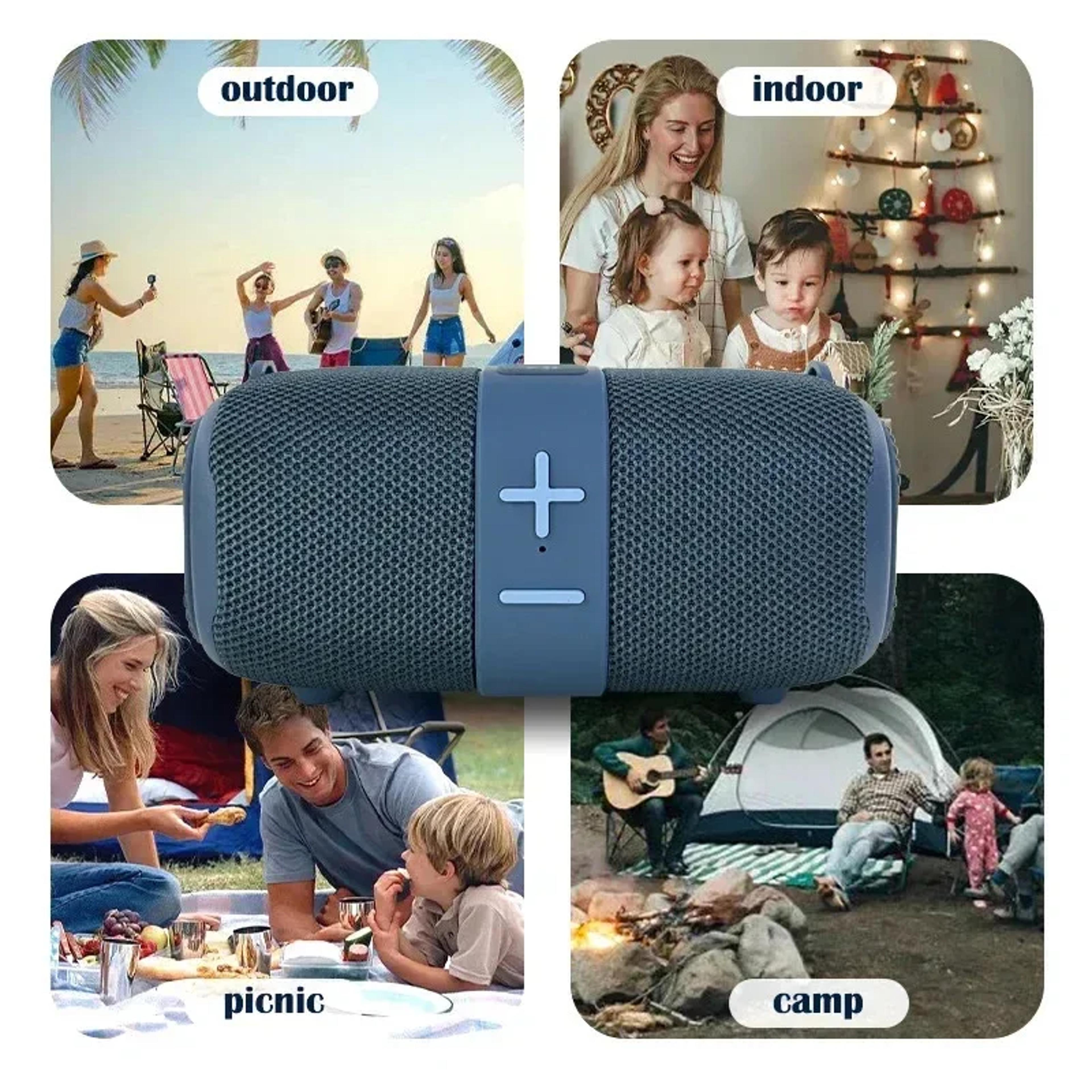 Portable Bluetooth Speaker With Dual Drivers RGB Lights FM Radio  TF USB Playback 3