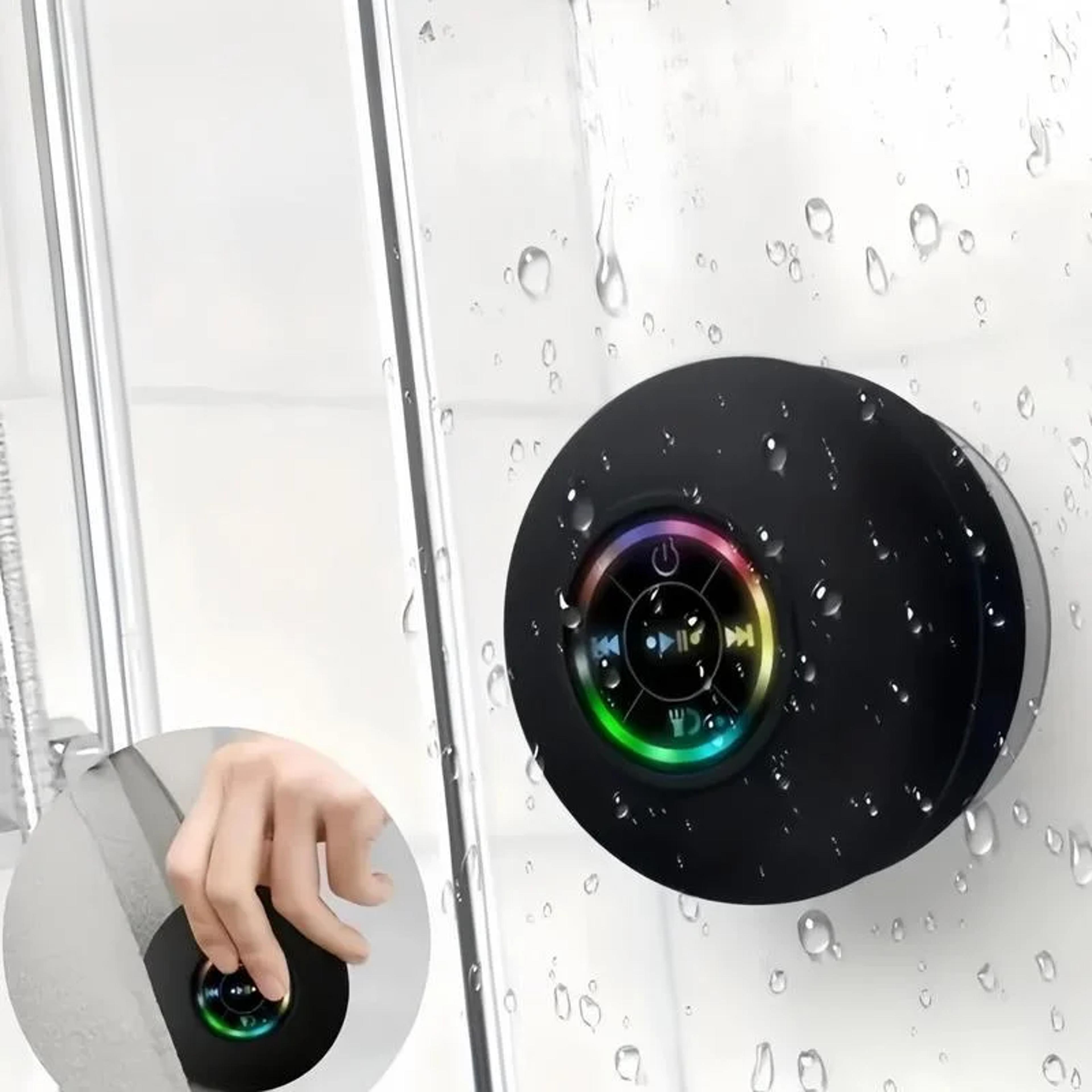 Portable Bluetooth Speaker With LED Light Waterproof Suction Cup Shower Speaker 0