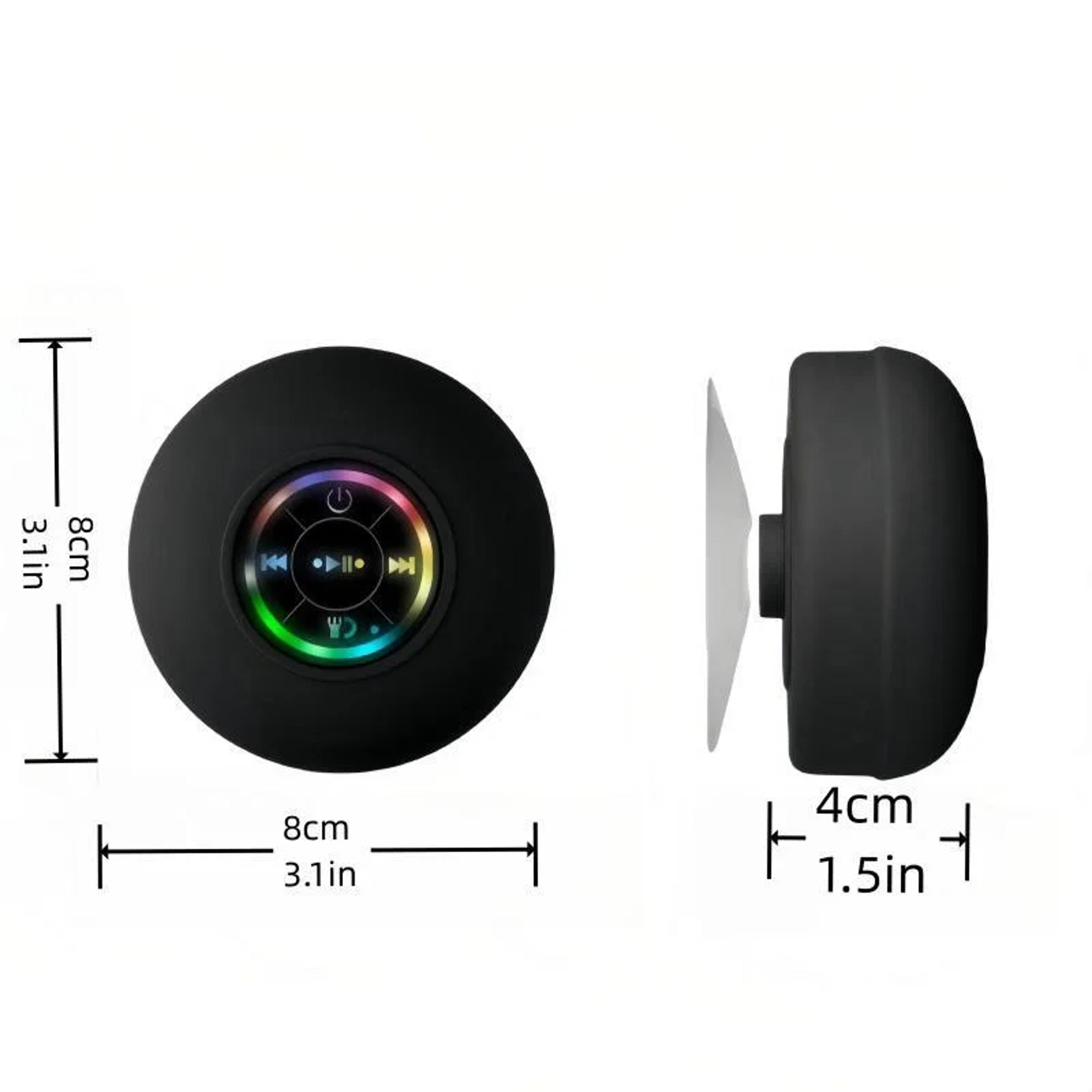 Portable Bluetooth Speaker With LED Light Waterproof Suction Cup Shower Speaker 4