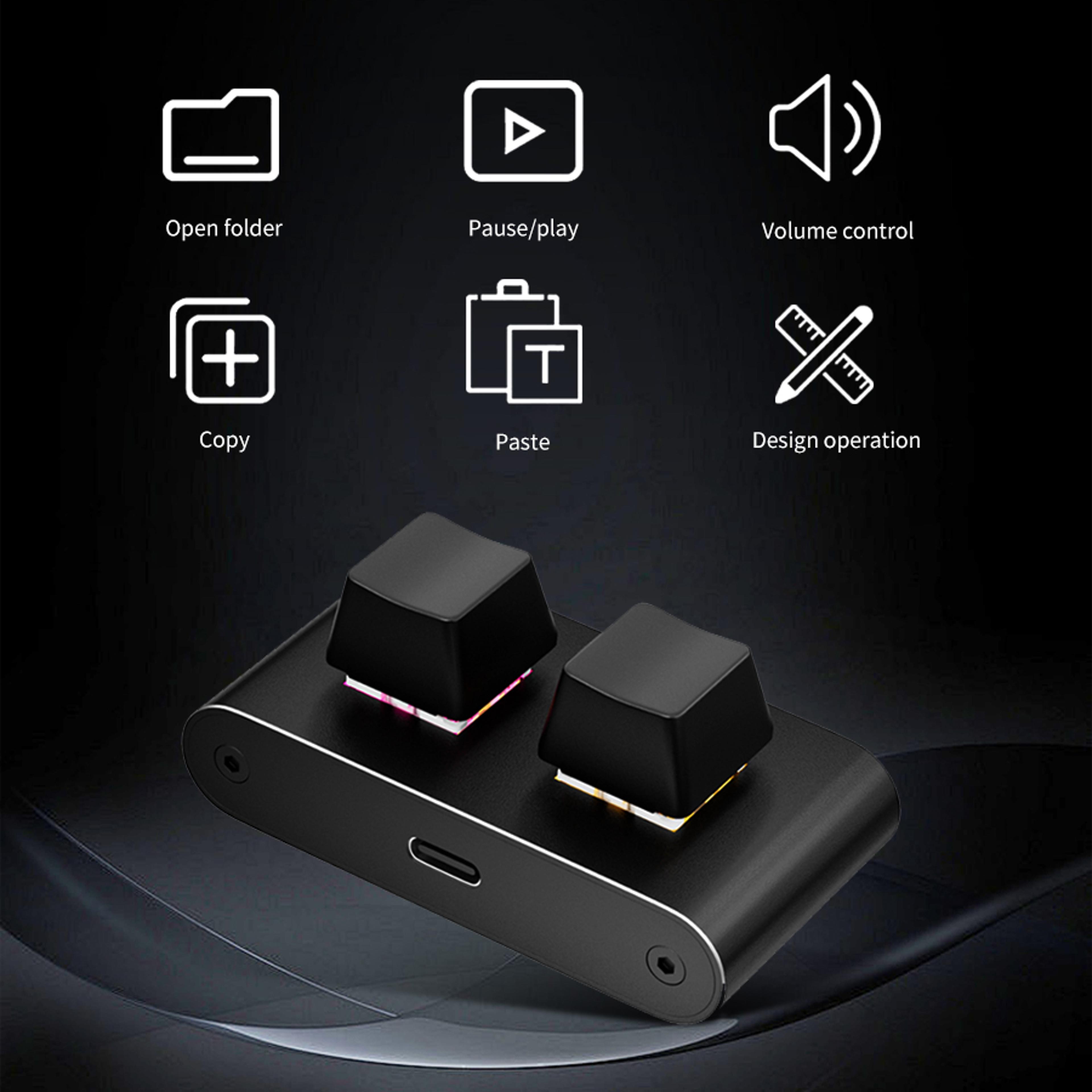 Programmable Key Macro Keypad USB C Mechanical Shortcut Keyboard With RGB Backlight 0