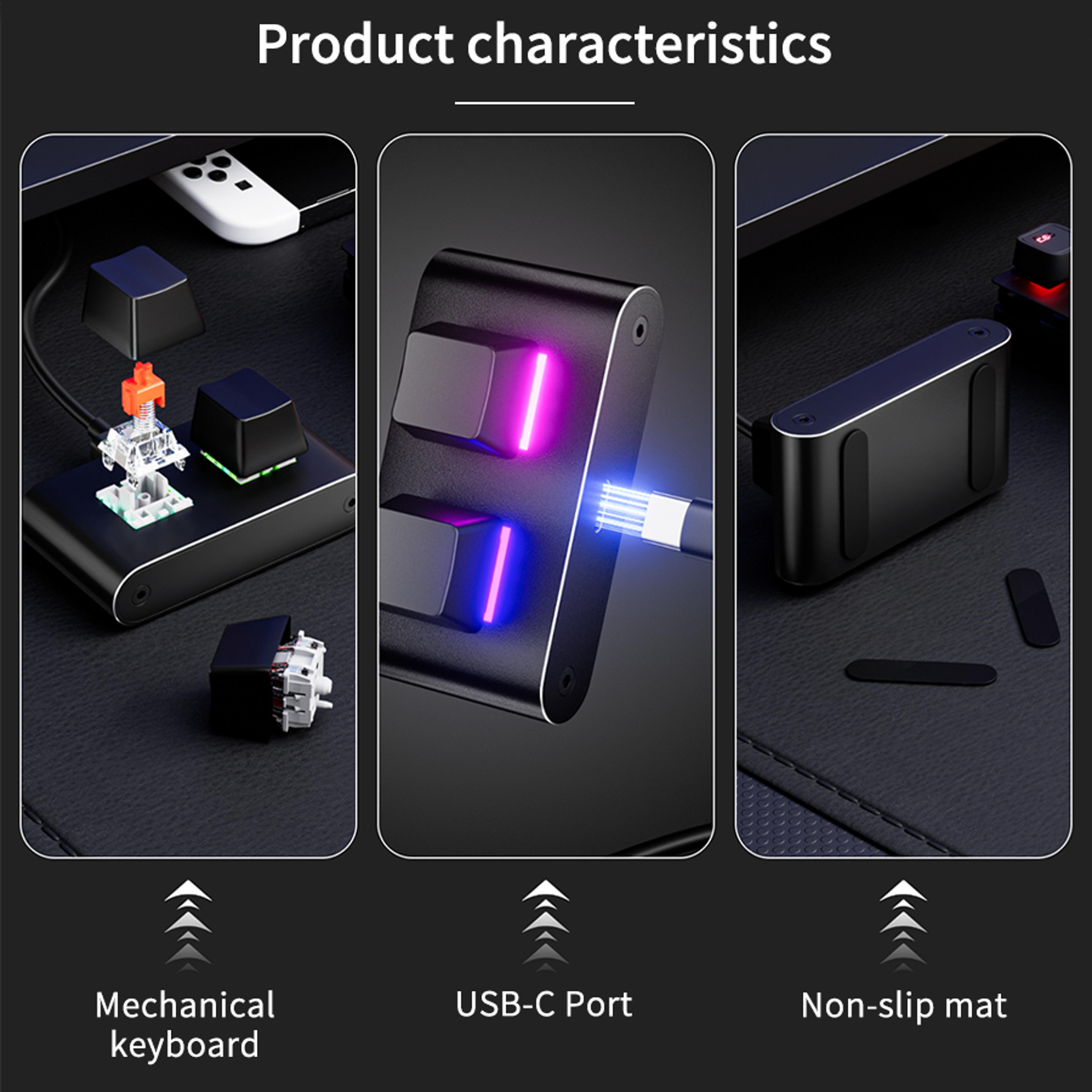 Programmable Key Macro Keypad USB C Mechanical Shortcut Keyboard With RGB Backlight 4