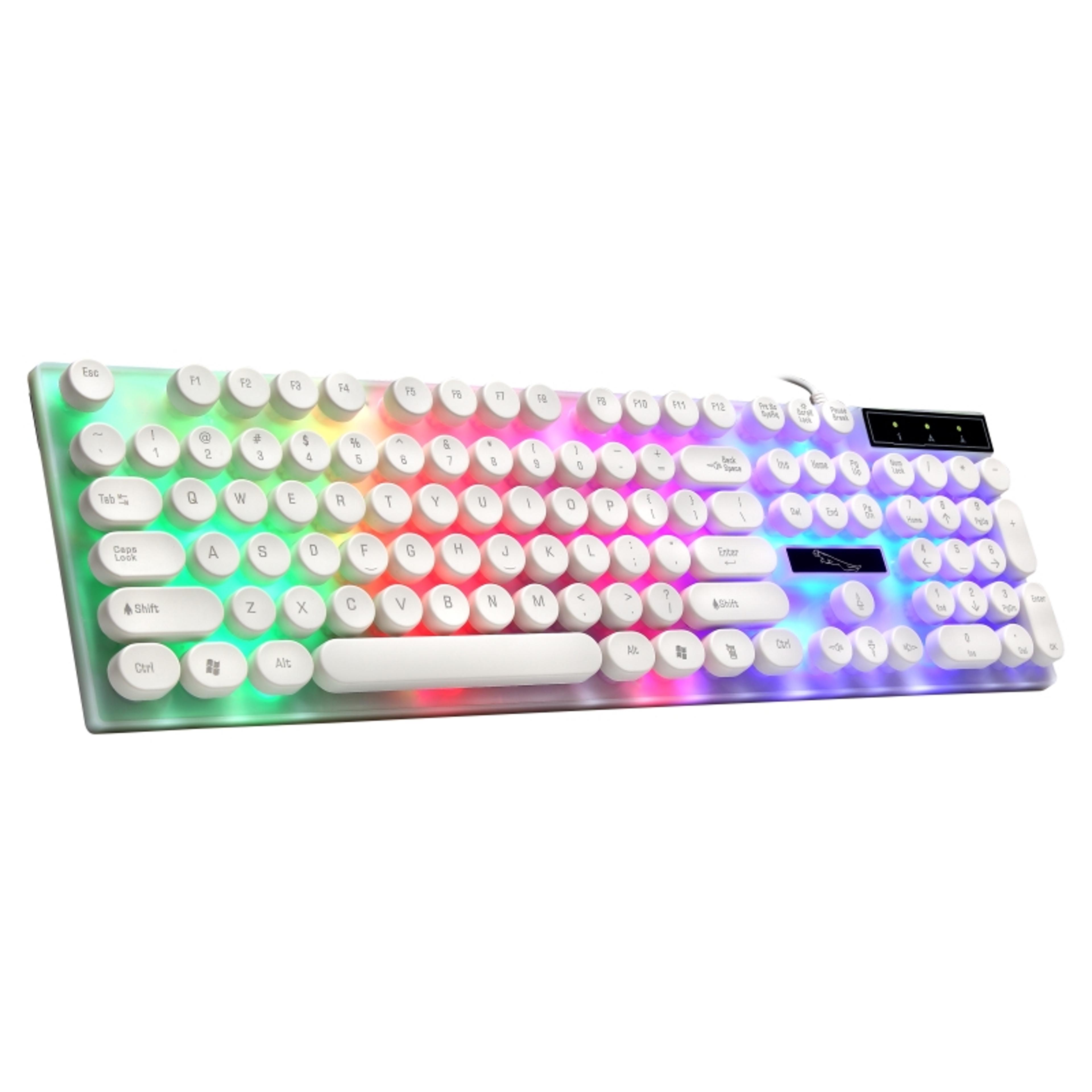 Retro Gaming Keyboard Keys RGB Backlit Mechanical Keyboard Waterproof Wired USB 4
