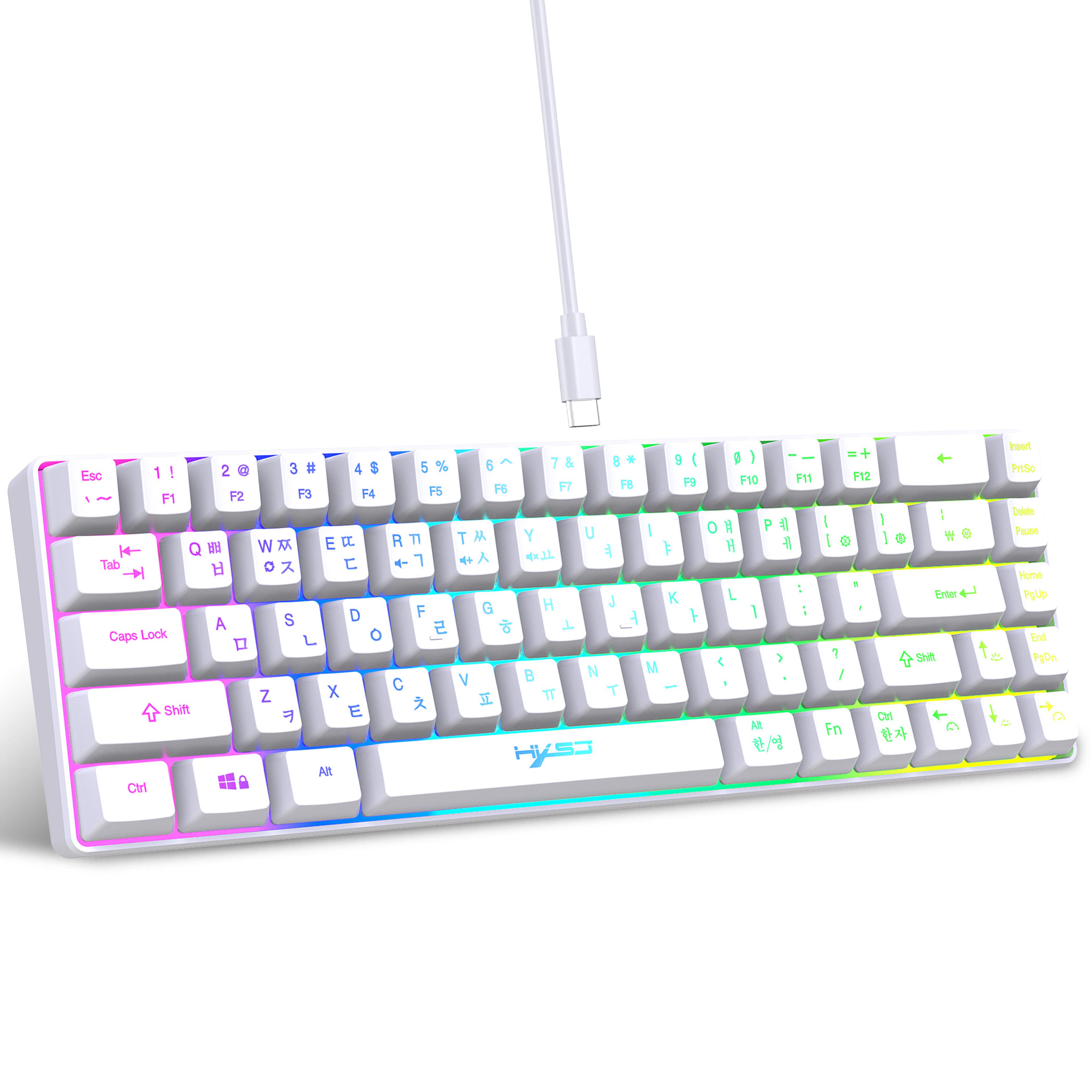 RGB Backlit Korean Gaming Keyboard USB Wired Compact Keyboard For Windows PC  Laptop 0