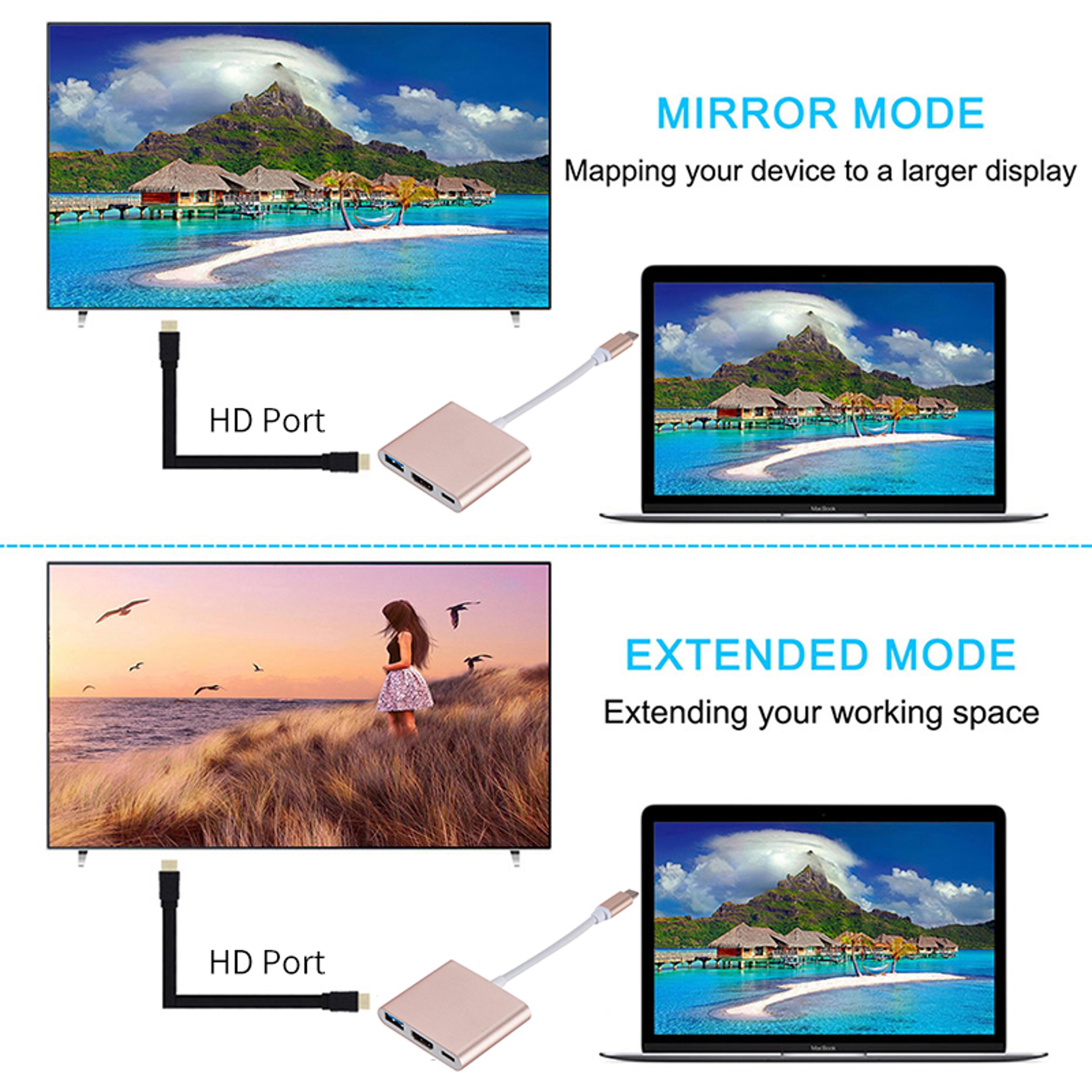 USB C HDMI Hub USB C Docking Station With HDMI And USB Multiport Adapter For MacBook Samsung 4