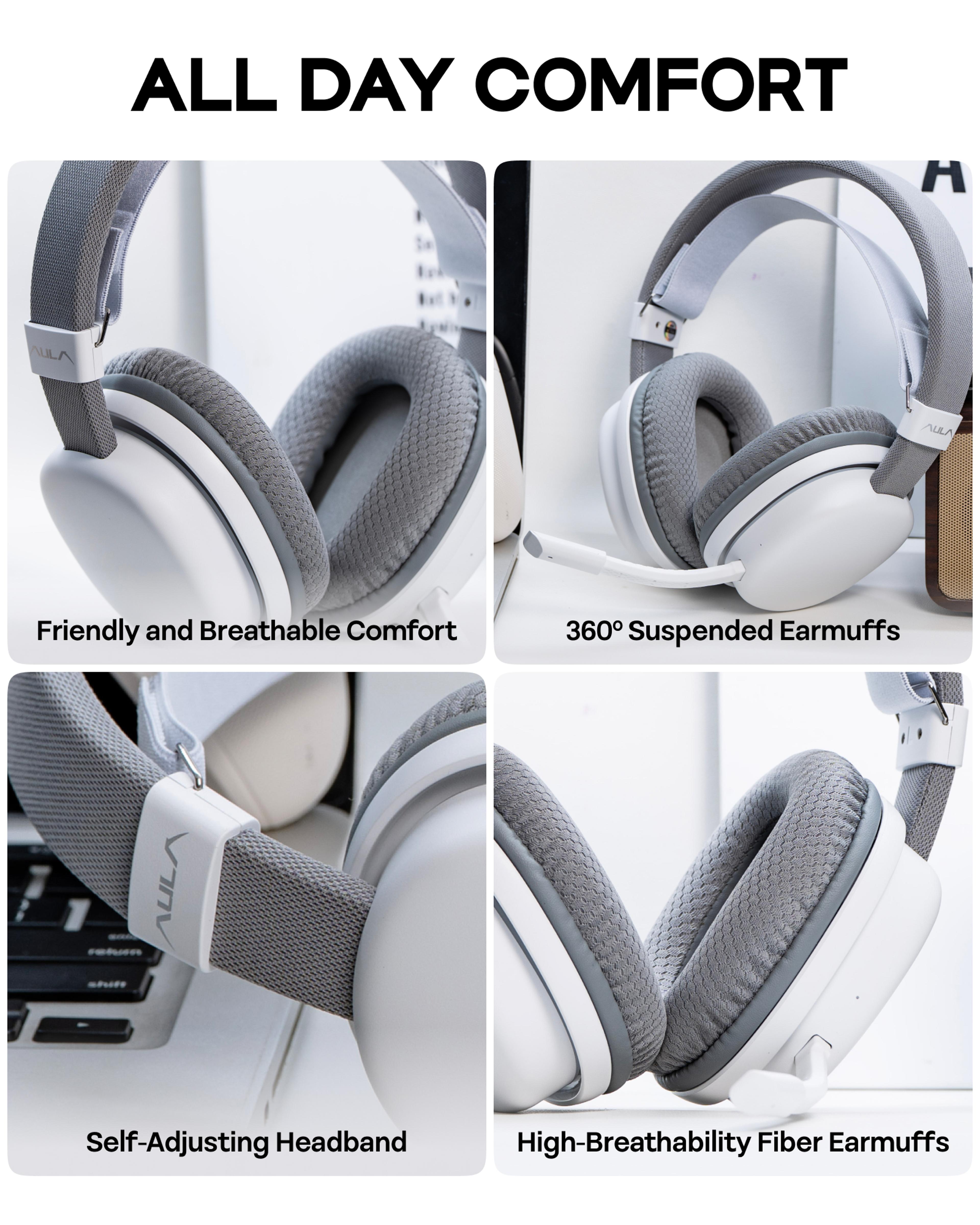 Wireless Gaming Headset With Bluetooth Noise Canceling Mic For PC Switch 4