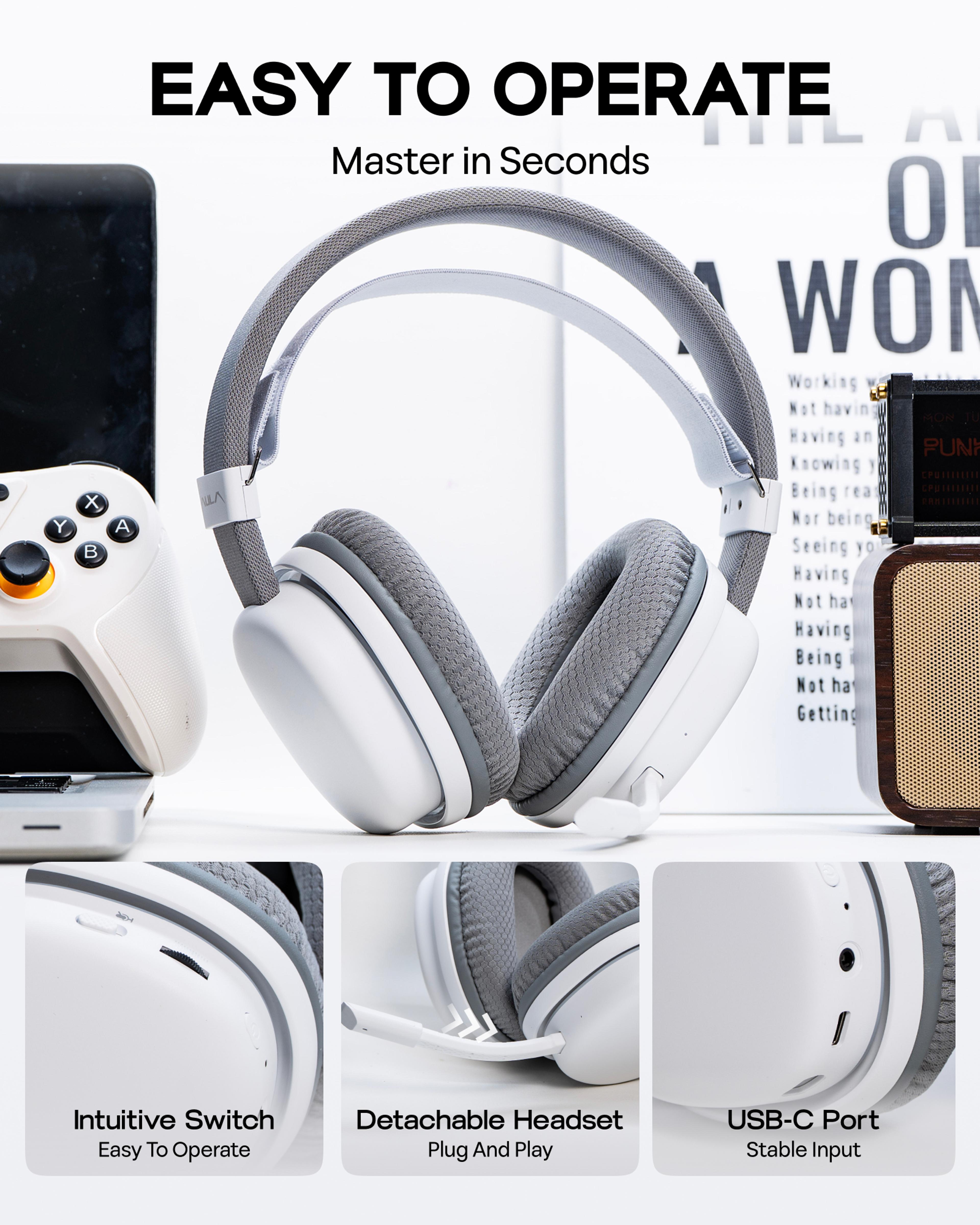 Wireless Gaming Headset With Bluetooth Noise Canceling Mic For PC Switch 5