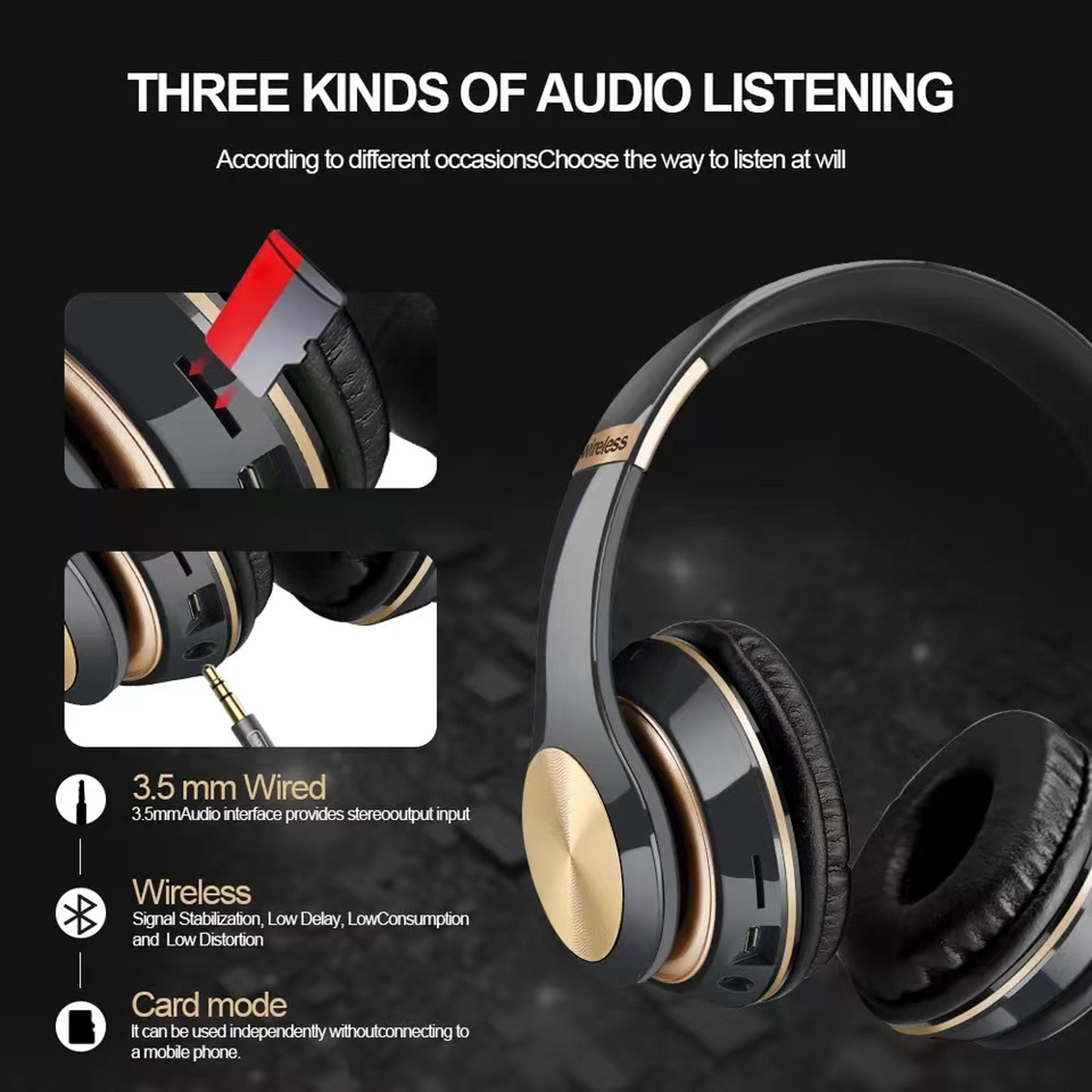 Wireless Bluetooth Headphones With Microphone Foldable Noise Cancelling Headset For PC Phone  Gamin 7