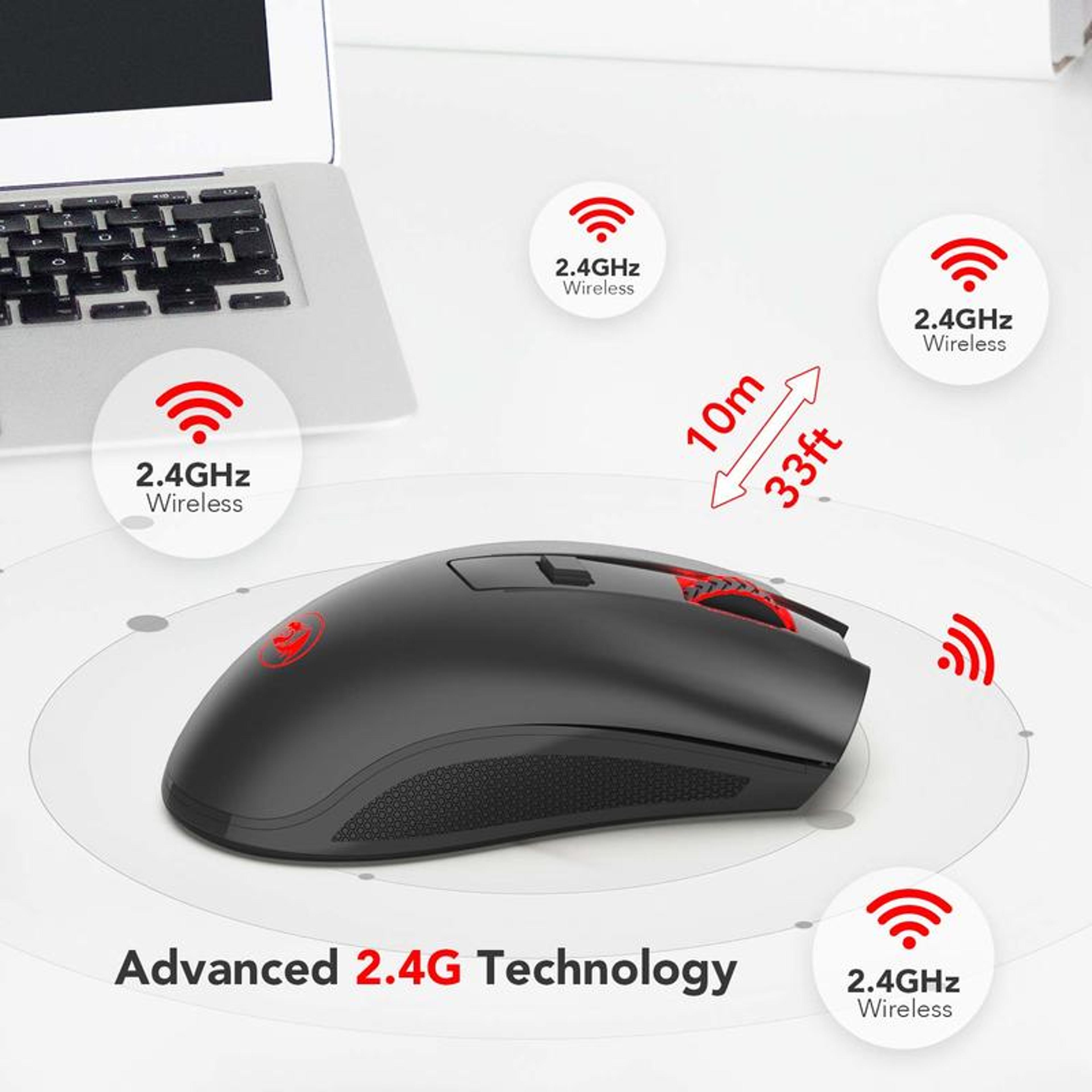 Wireless Mouse With USB Receiver Portable Gaming Office Mouse With Adjustable DPI Levels 2