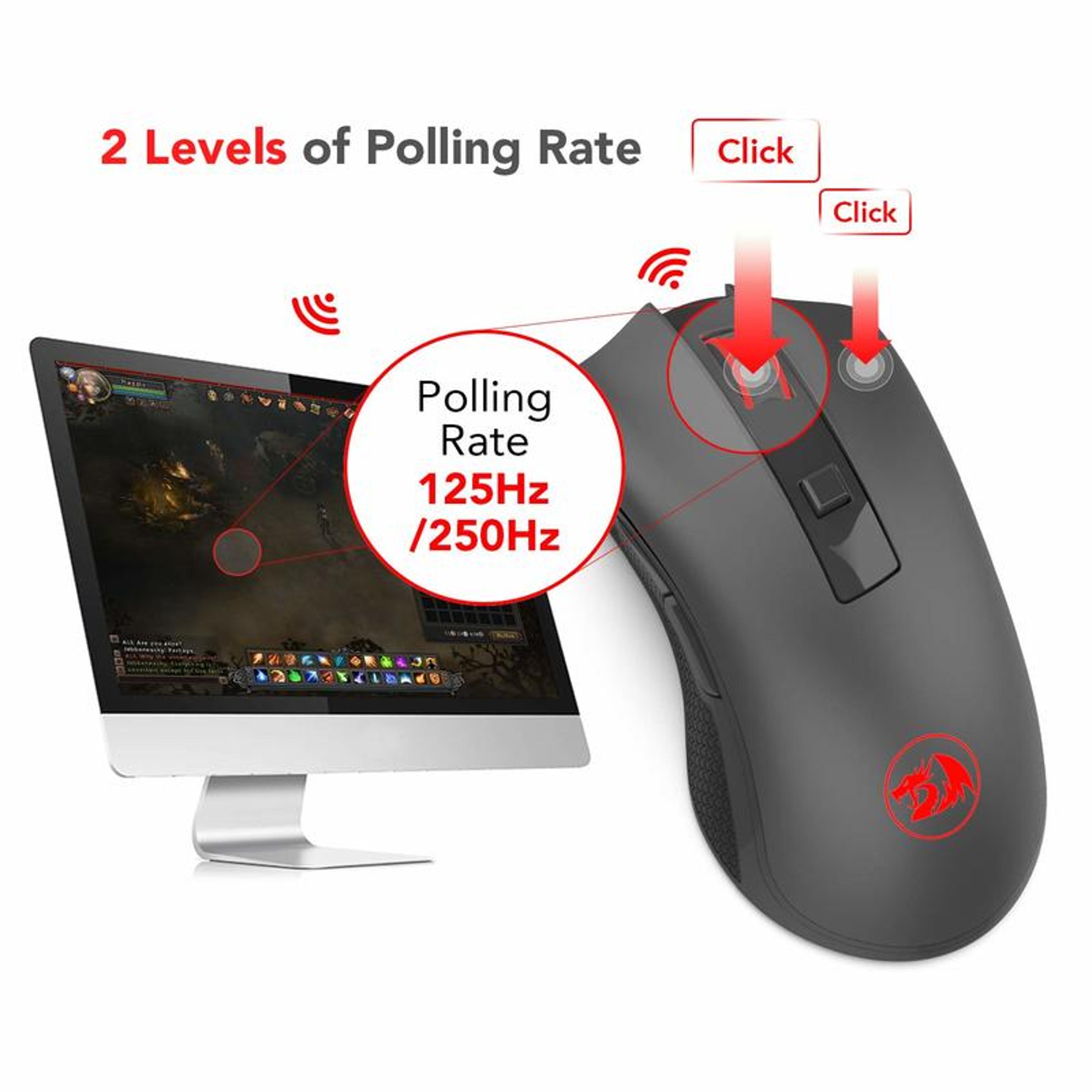 Wireless Mouse With USB Receiver Portable Gaming Office Mouse With Adjustable DPI Levels 4