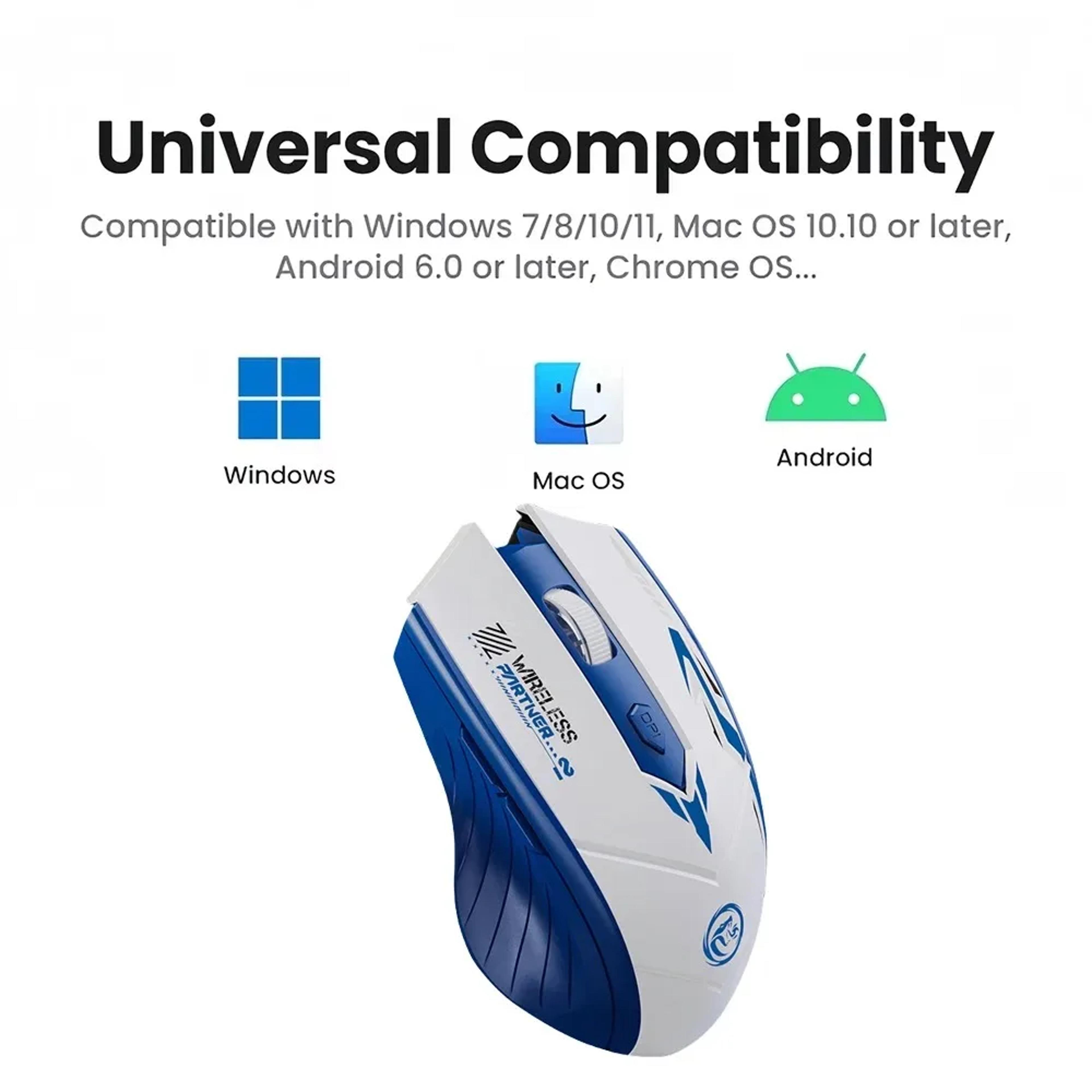 Wireless Gaming Mouse Rechargeable Dual Mode USB DPI Mouse For PC Laptop 7