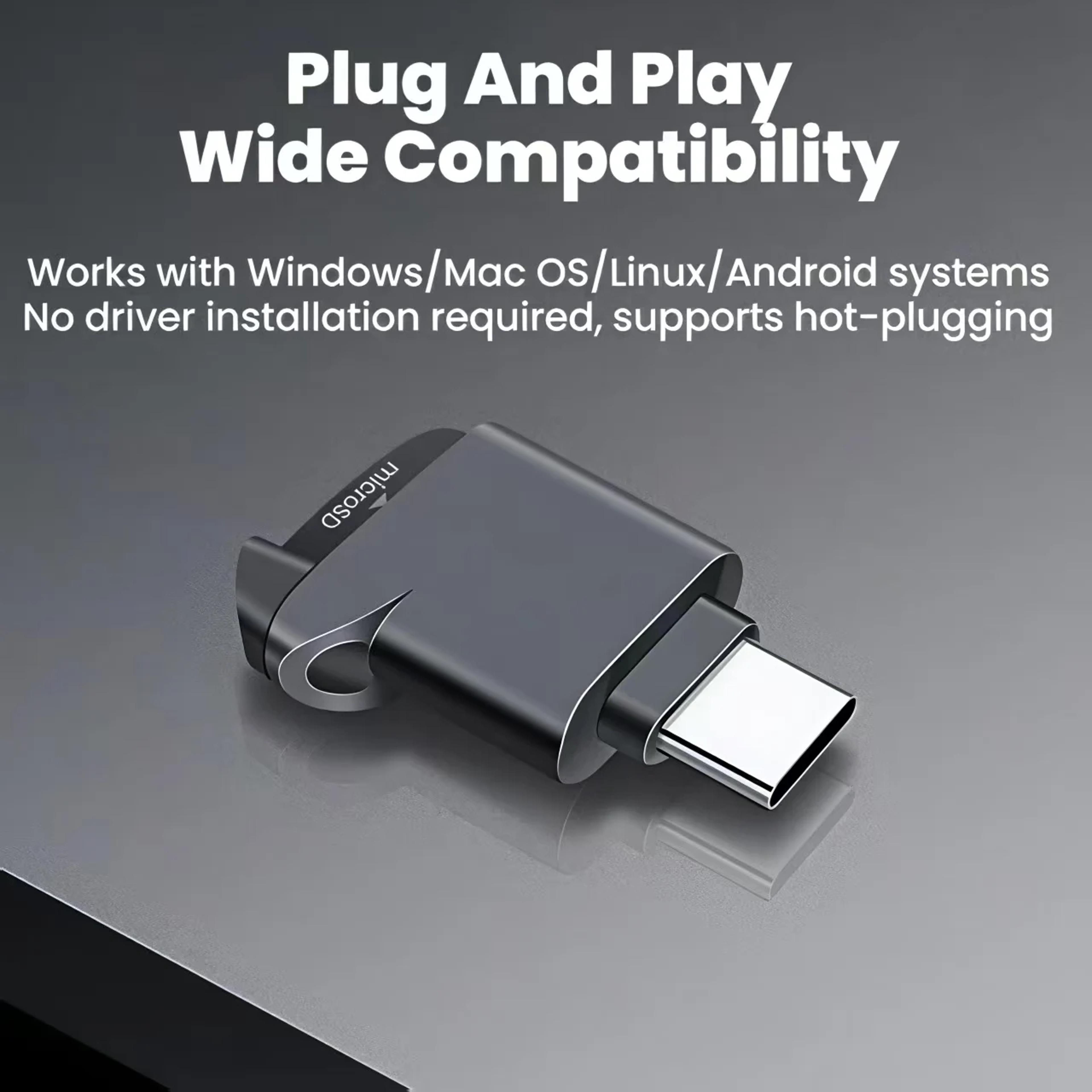 USB C Card Reader For SD And Micro SD TF Cards Type C Memory Card Adapter For Phones Tablets And La 1