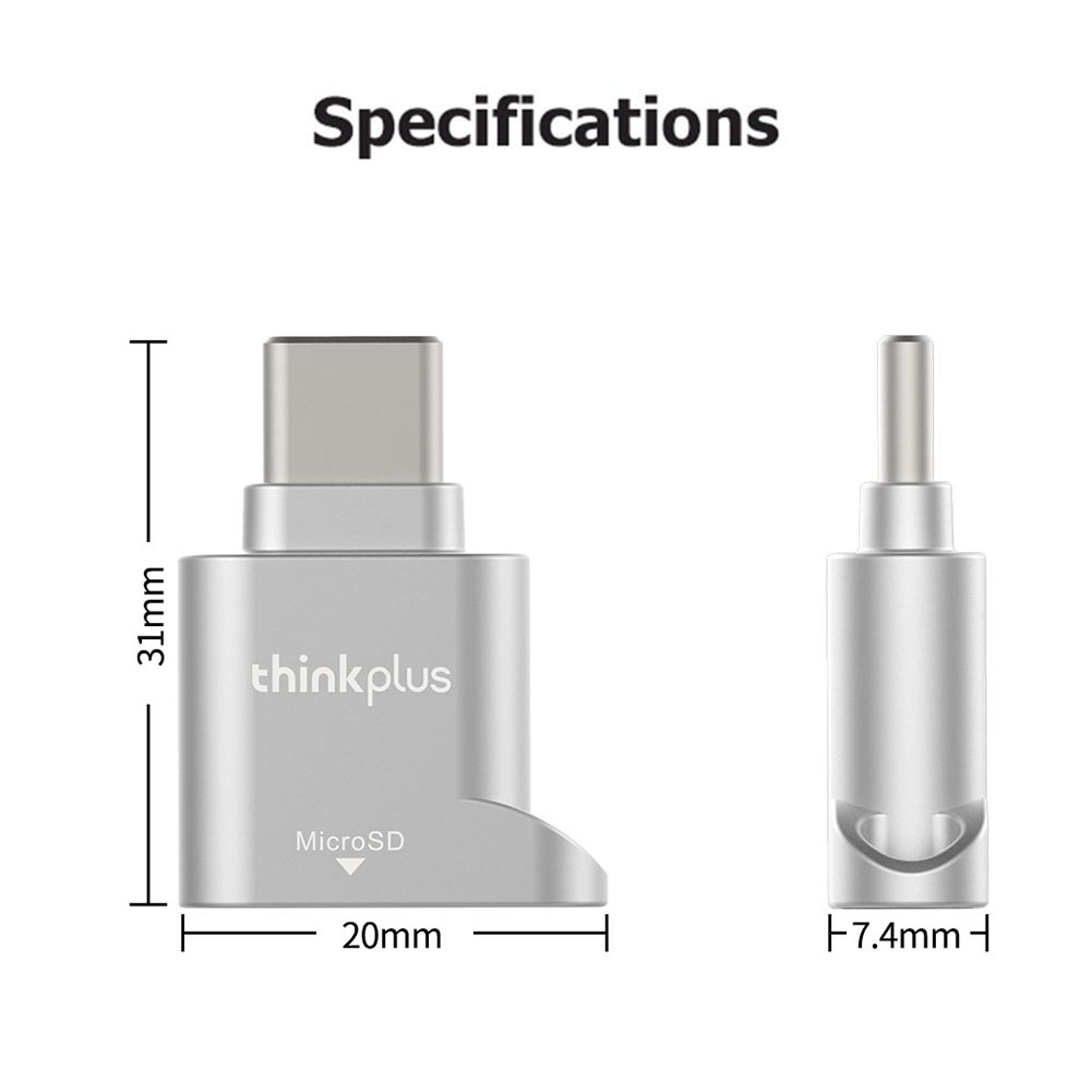 Thinkplus USB C Micro SD Card Reader Type C TF Memory Card Adapter For Phones Tablets And Laptops 6