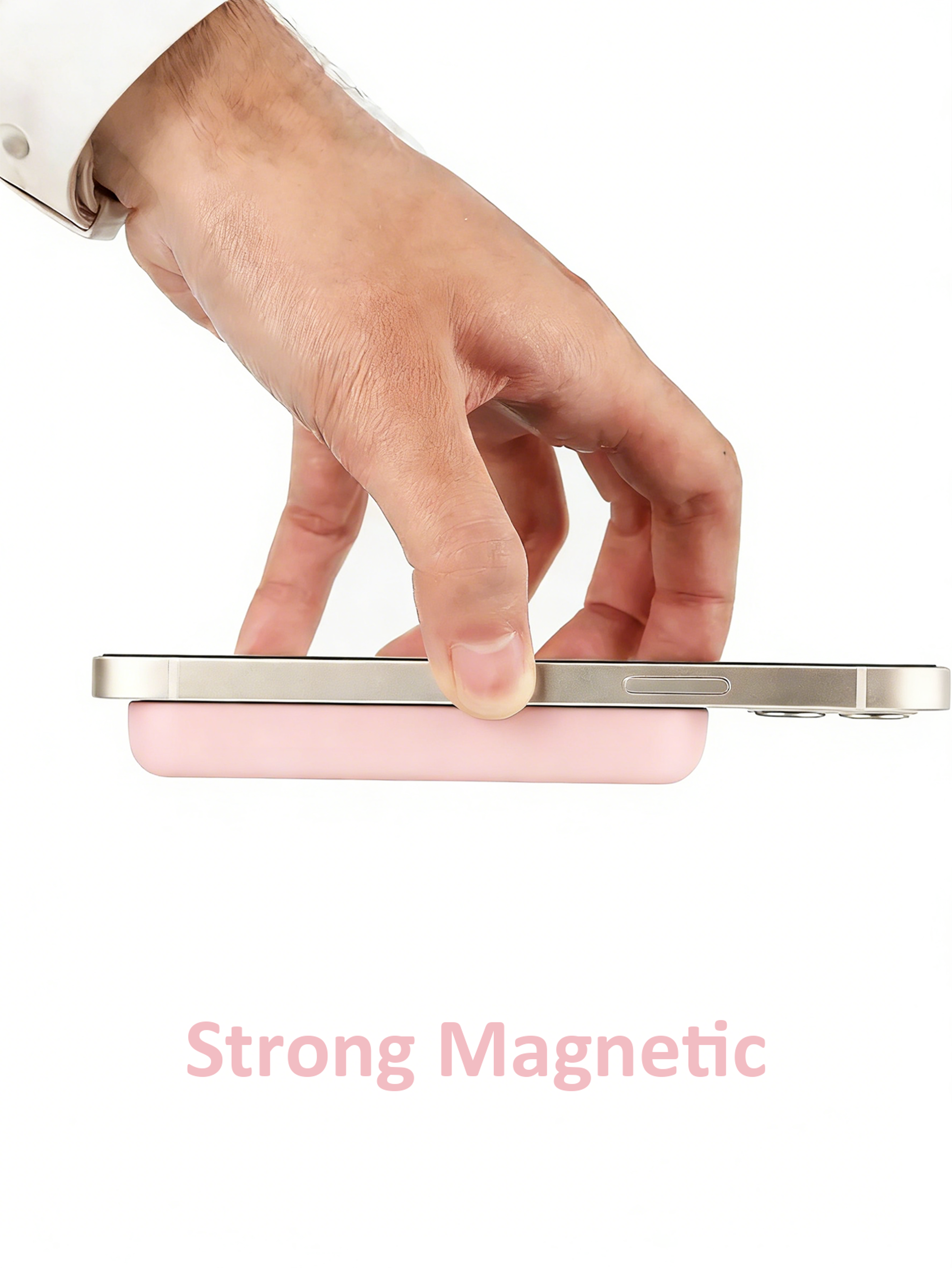 Pink MagSafe Power Bank Case Soft TPU Protective Cover For Apple MagSafe Battery Pack 4