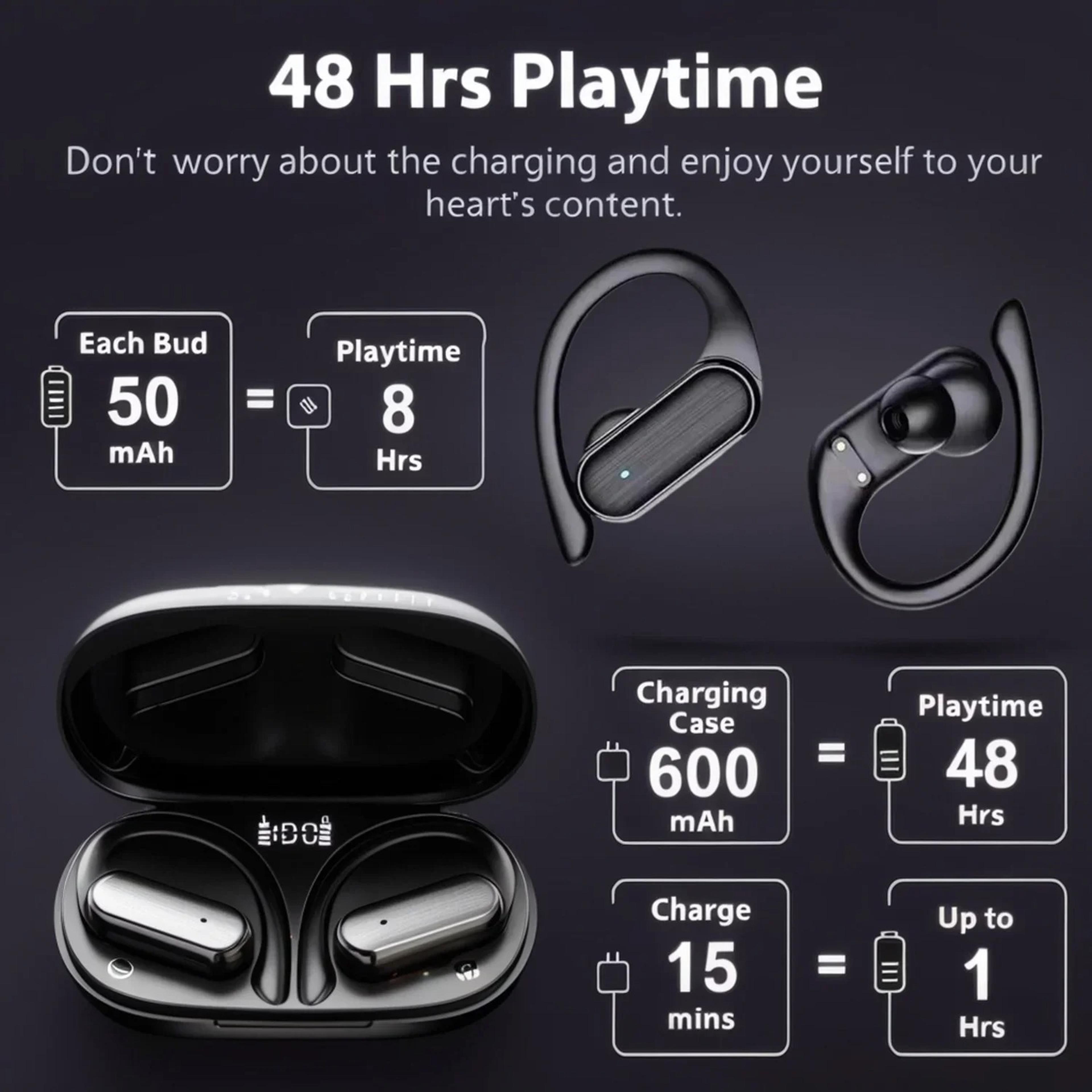 Wireless Bluetooth Earphones With Ear Hook Low Latency Stereo Sports Gaming Headphones 3