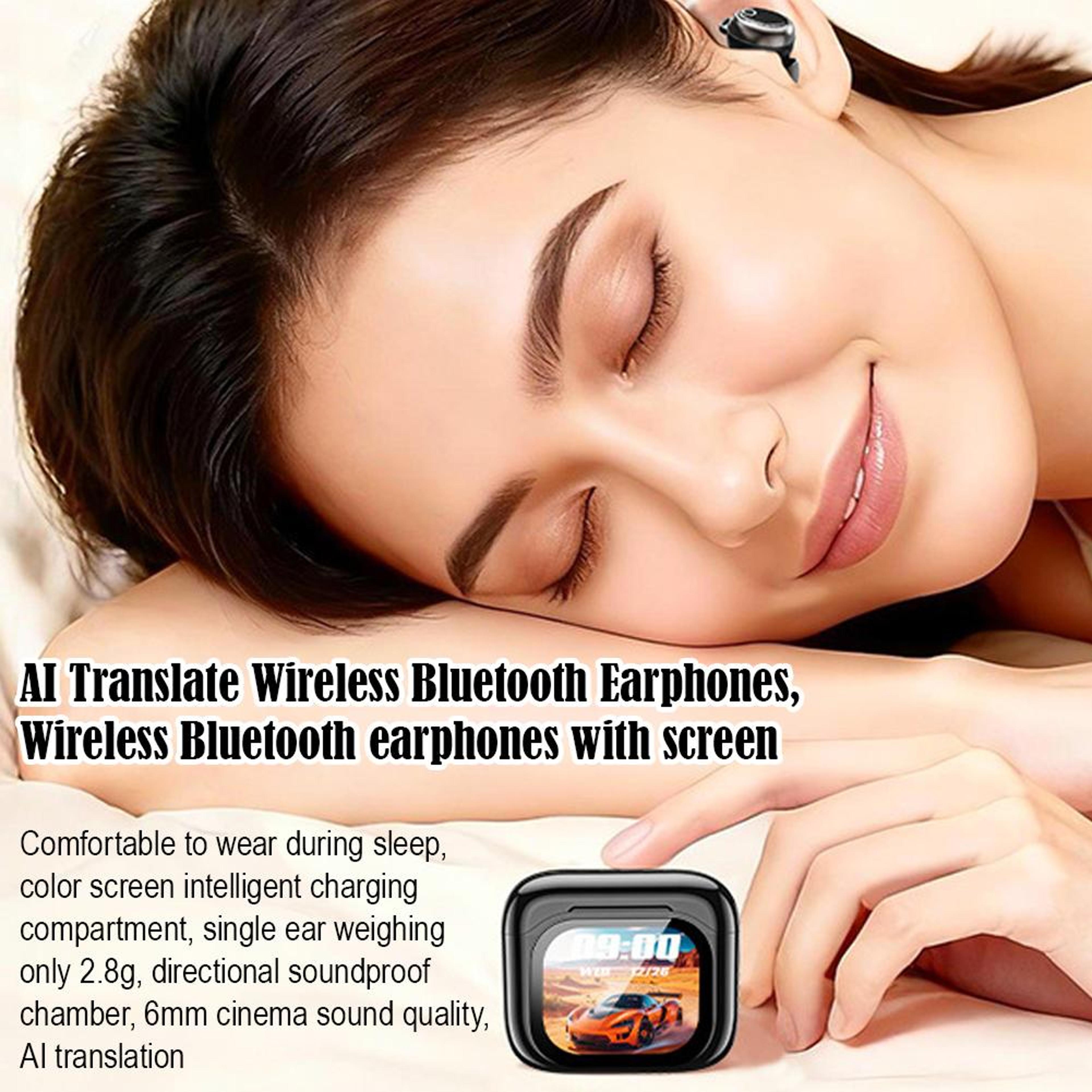 Wireless Bluetooth Earbuds With Screen AI Translation Heavy Bass Sports Earphones 4