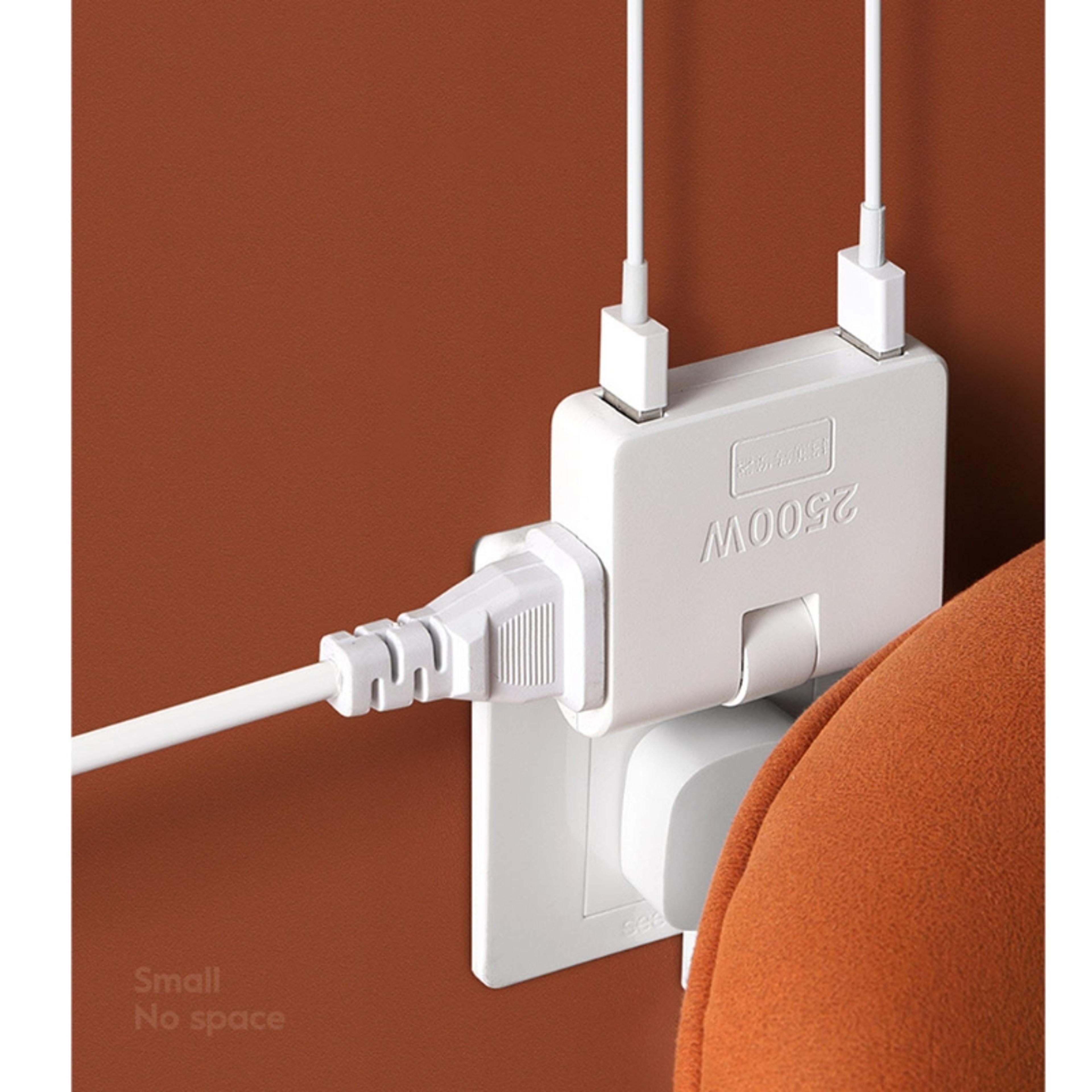 Rotating Plug AdaptervOutlet Wall Outlet Extender Multi Plug Power Splitter US Socket 2