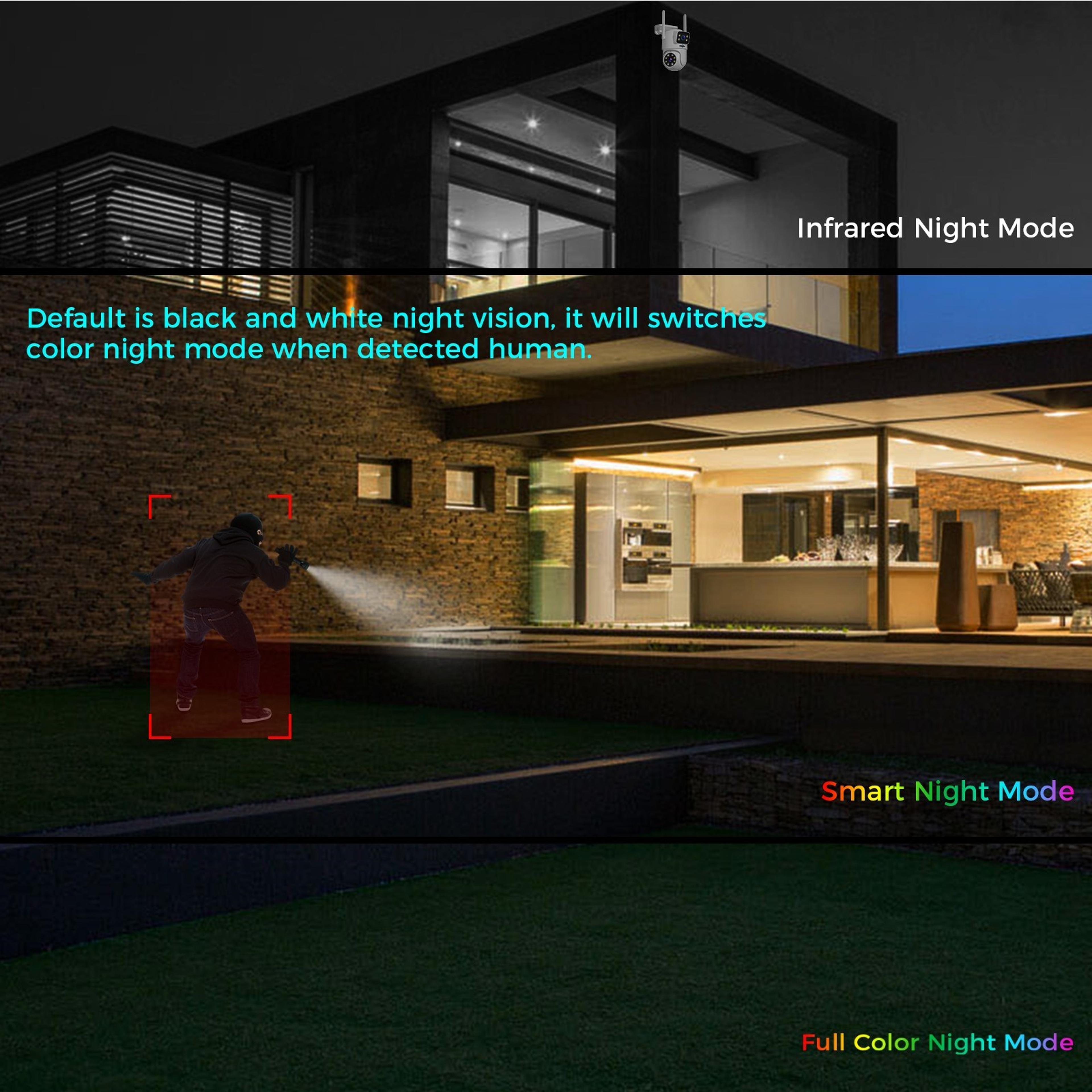 WiFi PTZ Camera 6MP Dual Lens Security Camera With Auto Tracking And Night Vision 3