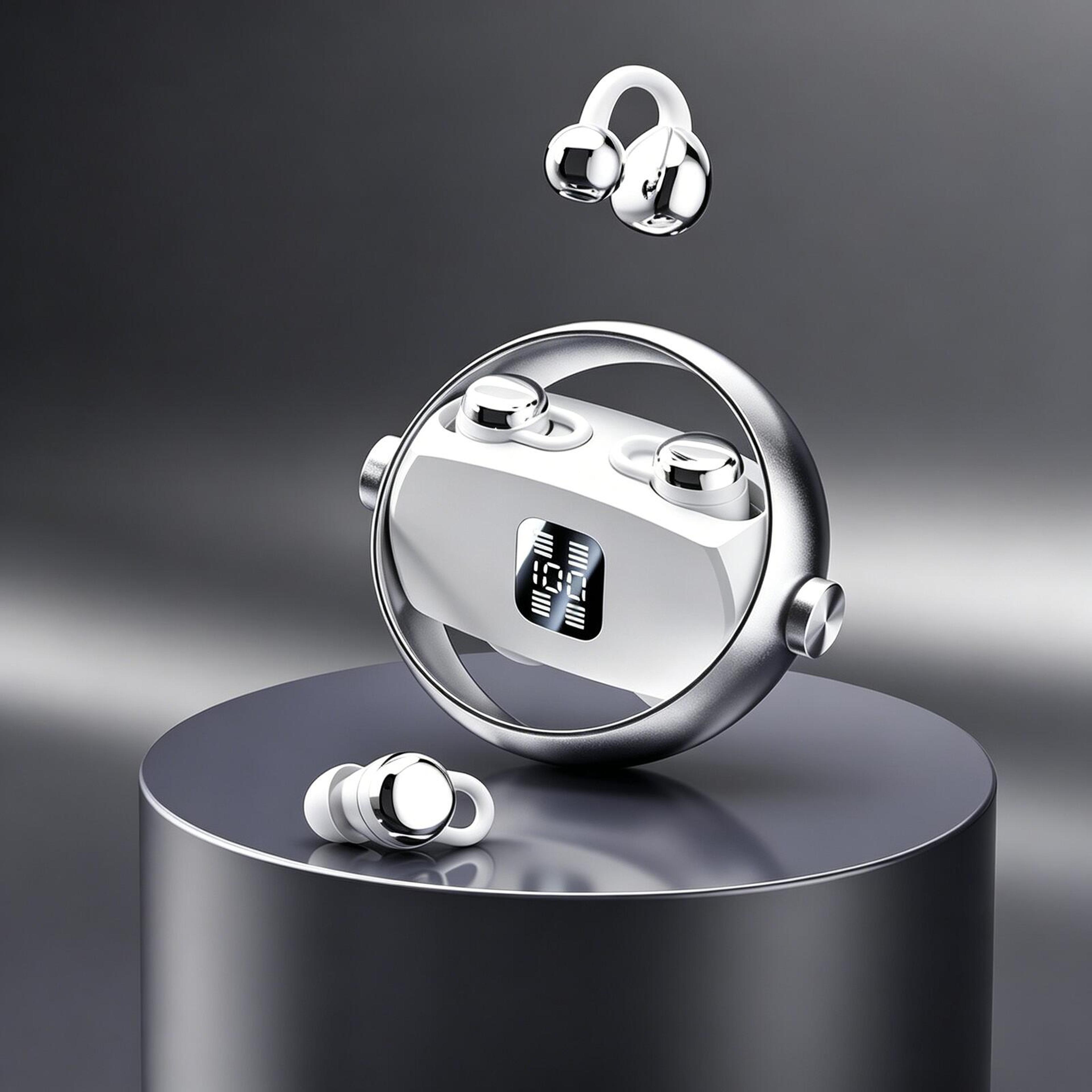 Bluetooth Wireless Earbuds With Rotating Charging Case Noise Cancelling Sports Earphones 0