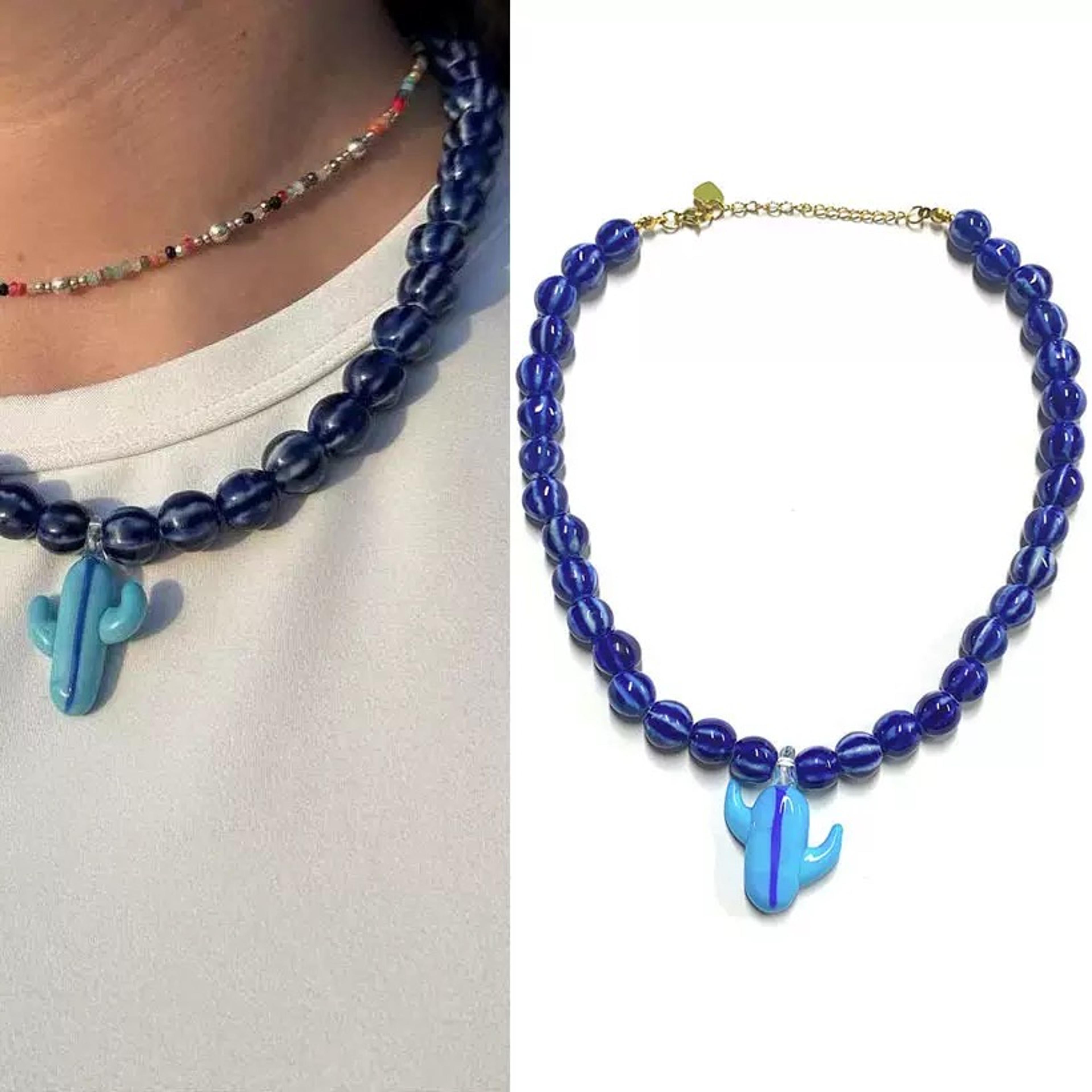 Colorful Fish Pendant Necklace With Glass Beads Ocean Jewelry For Women Summer Gift 1