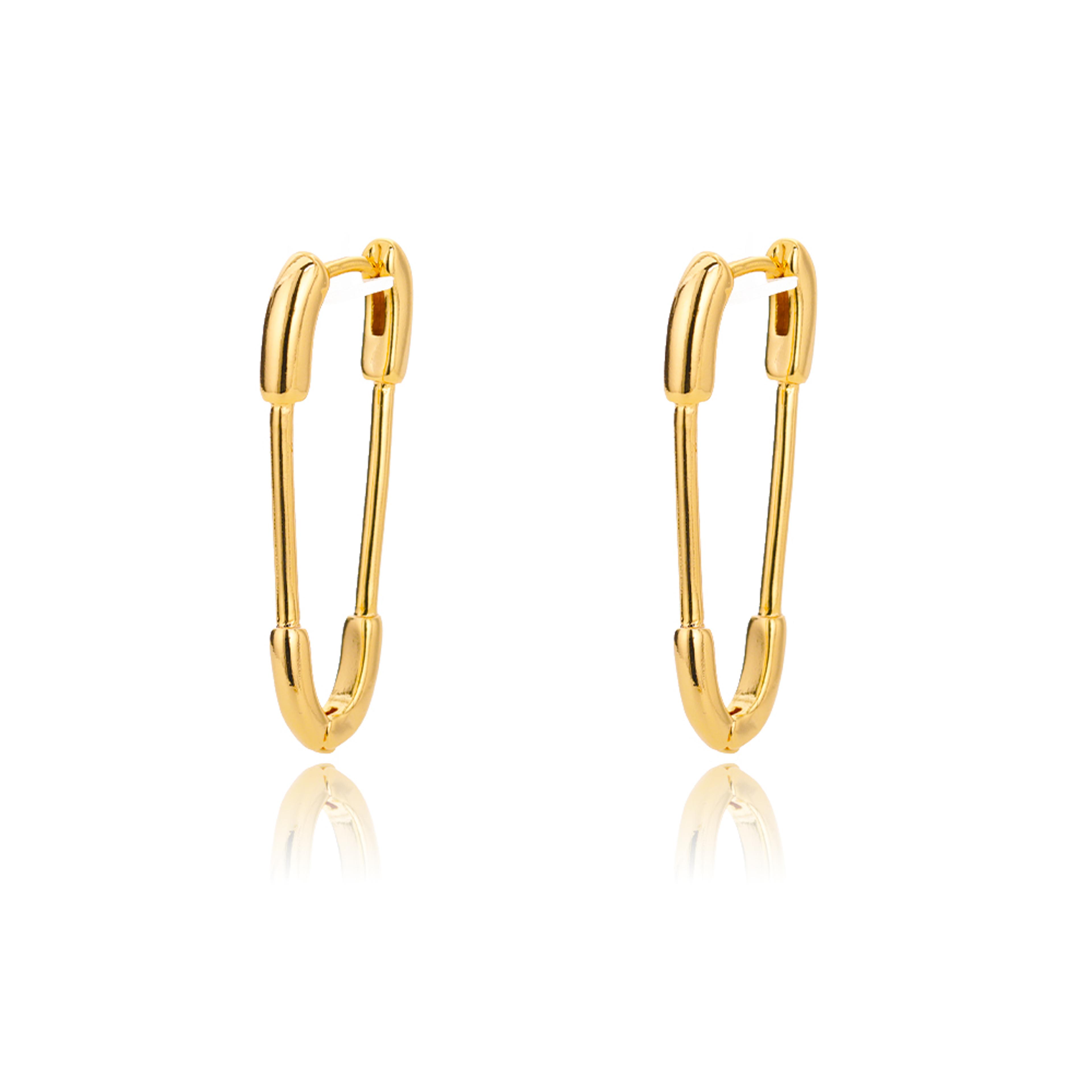 Punk Safety Pin Earrings Stainless Steel Stud Earrings With Paperclip Design For Women  Men 4