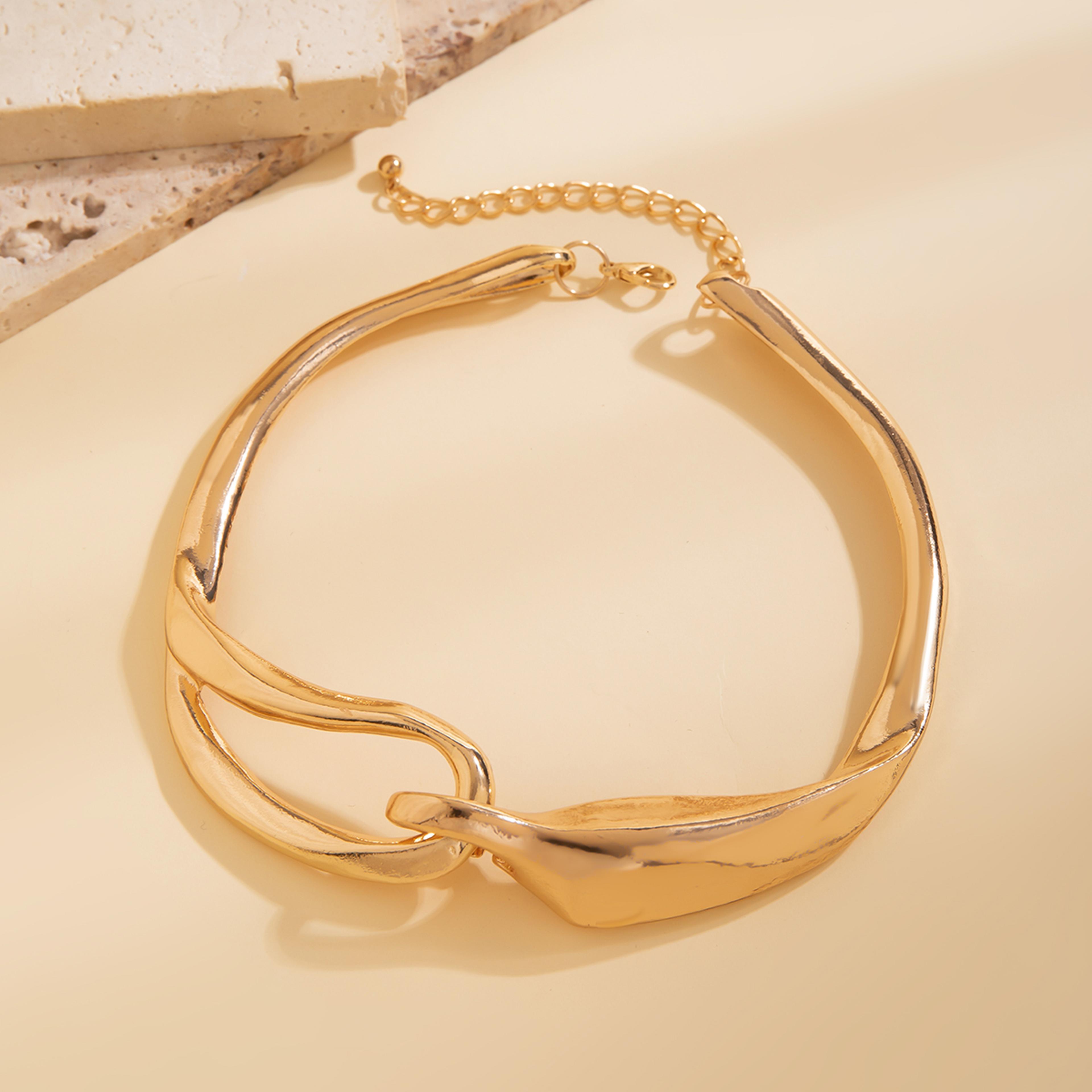 Chunky Chain Choker Punk Chain Necklace With Irregular Statement Links 3