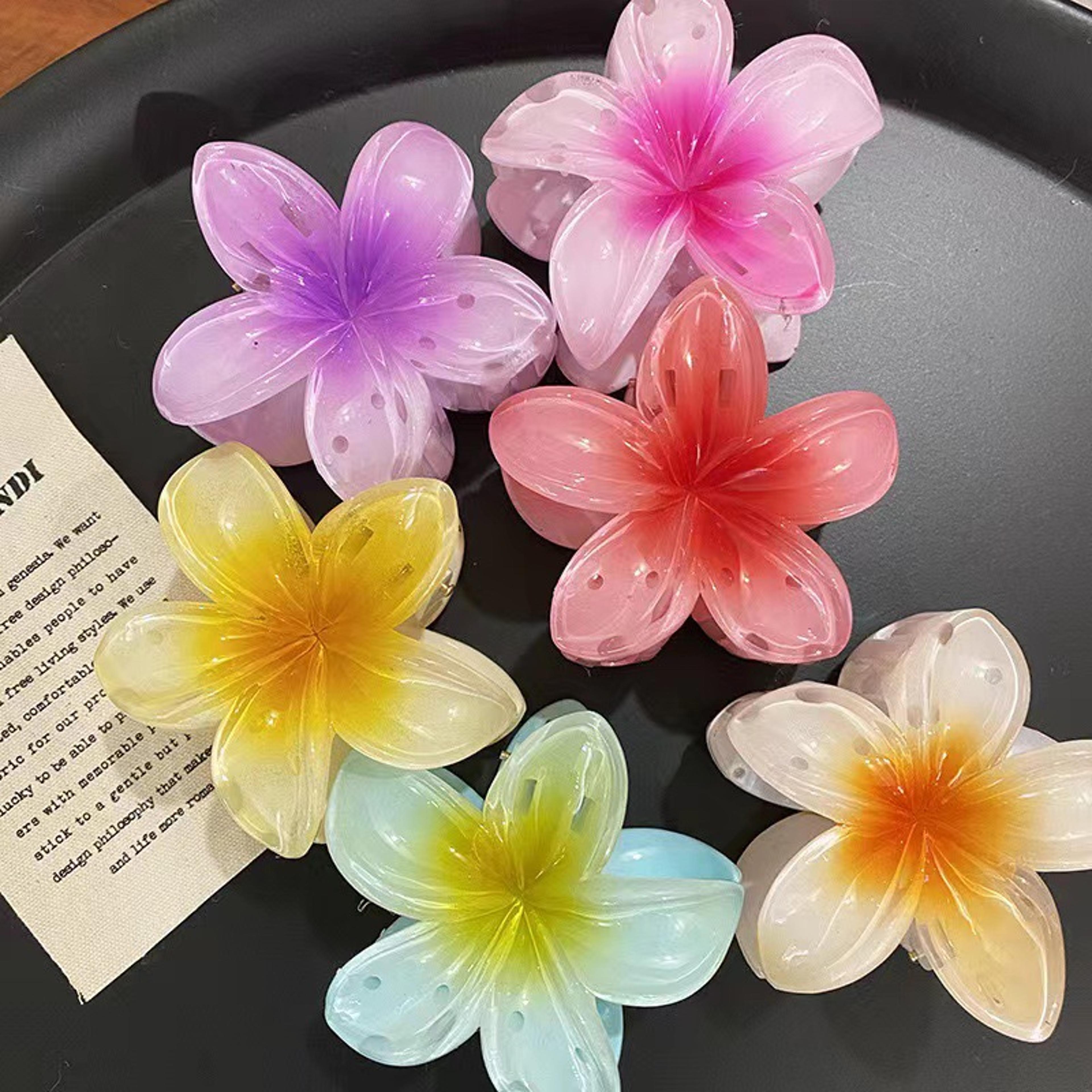 tropical flower hair clip boho hair claw clip for beach, vacation & everyday style