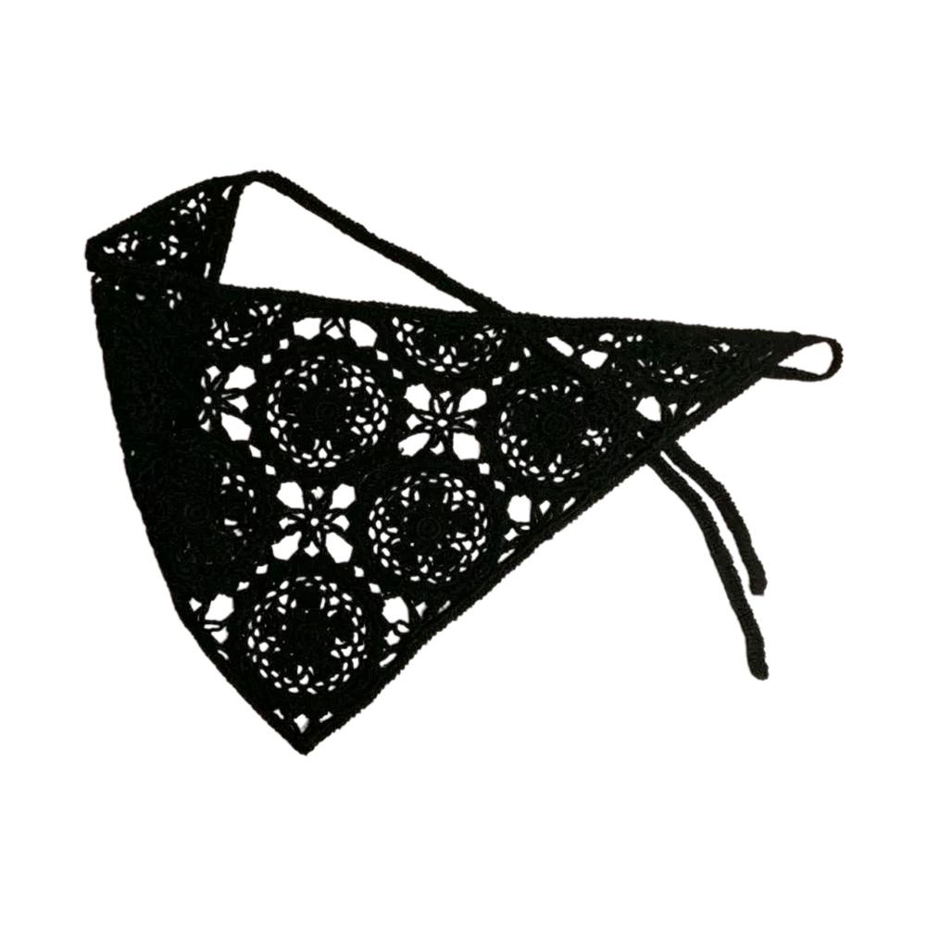 Retro Crochet Head Scarf Triangle Hair Scarf Bandana For Women  Girls 2
